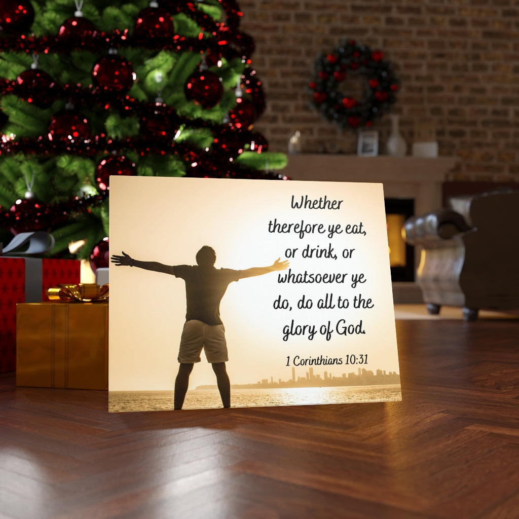 Glory Of God 1 Corinthians 10:31 Bible Verse Canvas Christian Wall Art Ready to Hang Unframed-Express Your Love Gifts