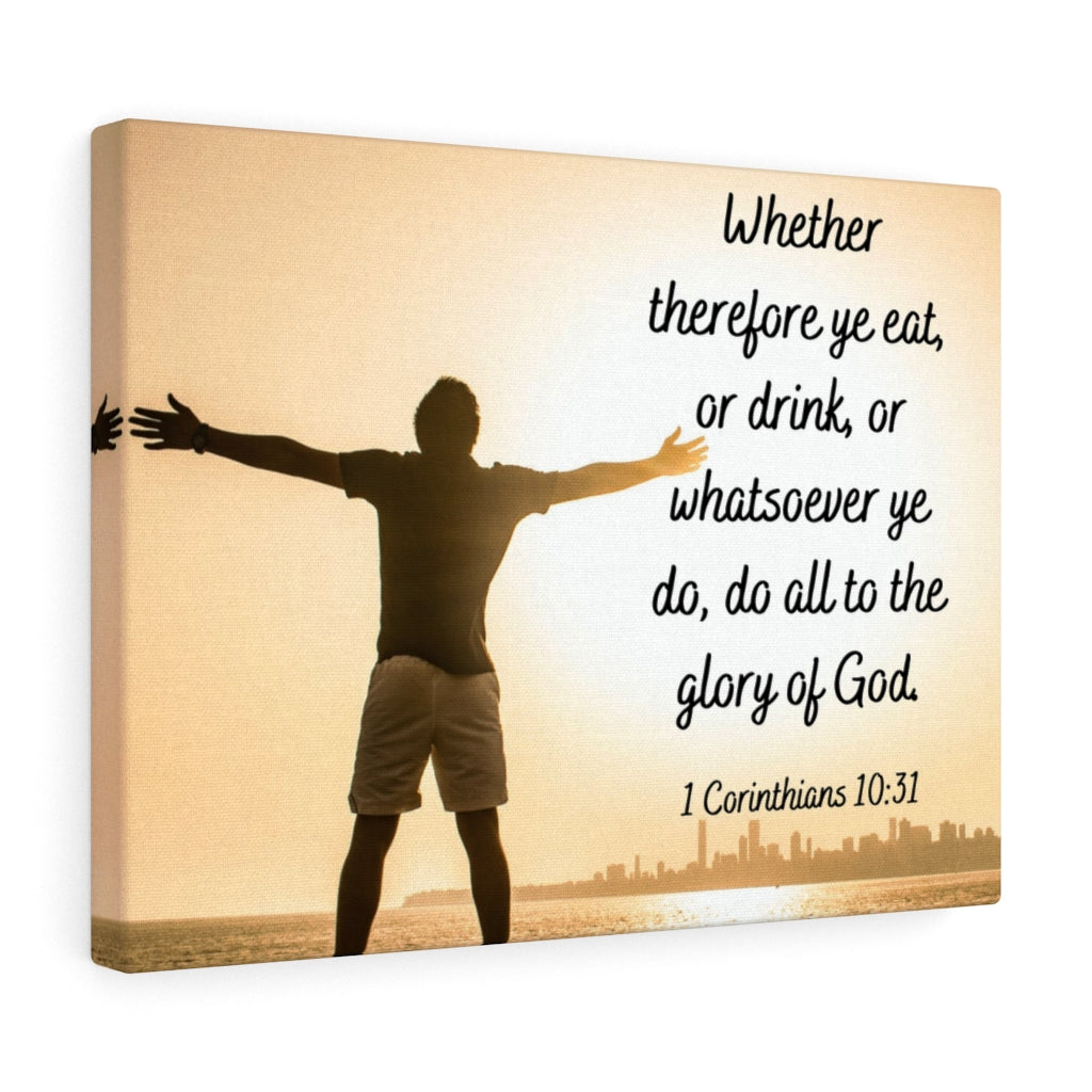 Glory Of God 1 Corinthians 10:31 Bible Verse Canvas Christian Wall Art Ready to Hang Unframed-Express Your Love Gifts