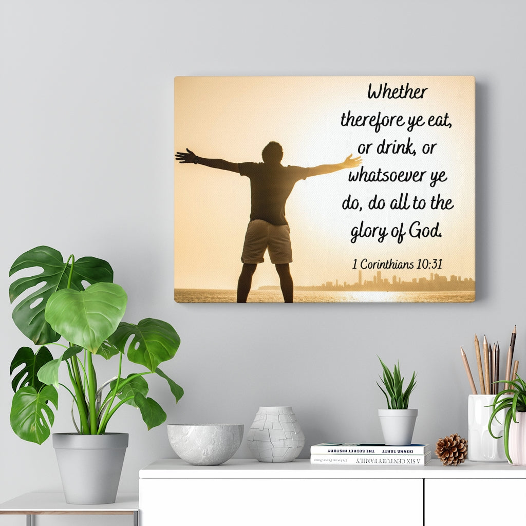 Glory Of God 1 Corinthians 10:31 Bible Verse Canvas Christian Wall Art Ready to Hang Unframed-Express Your Love Gifts