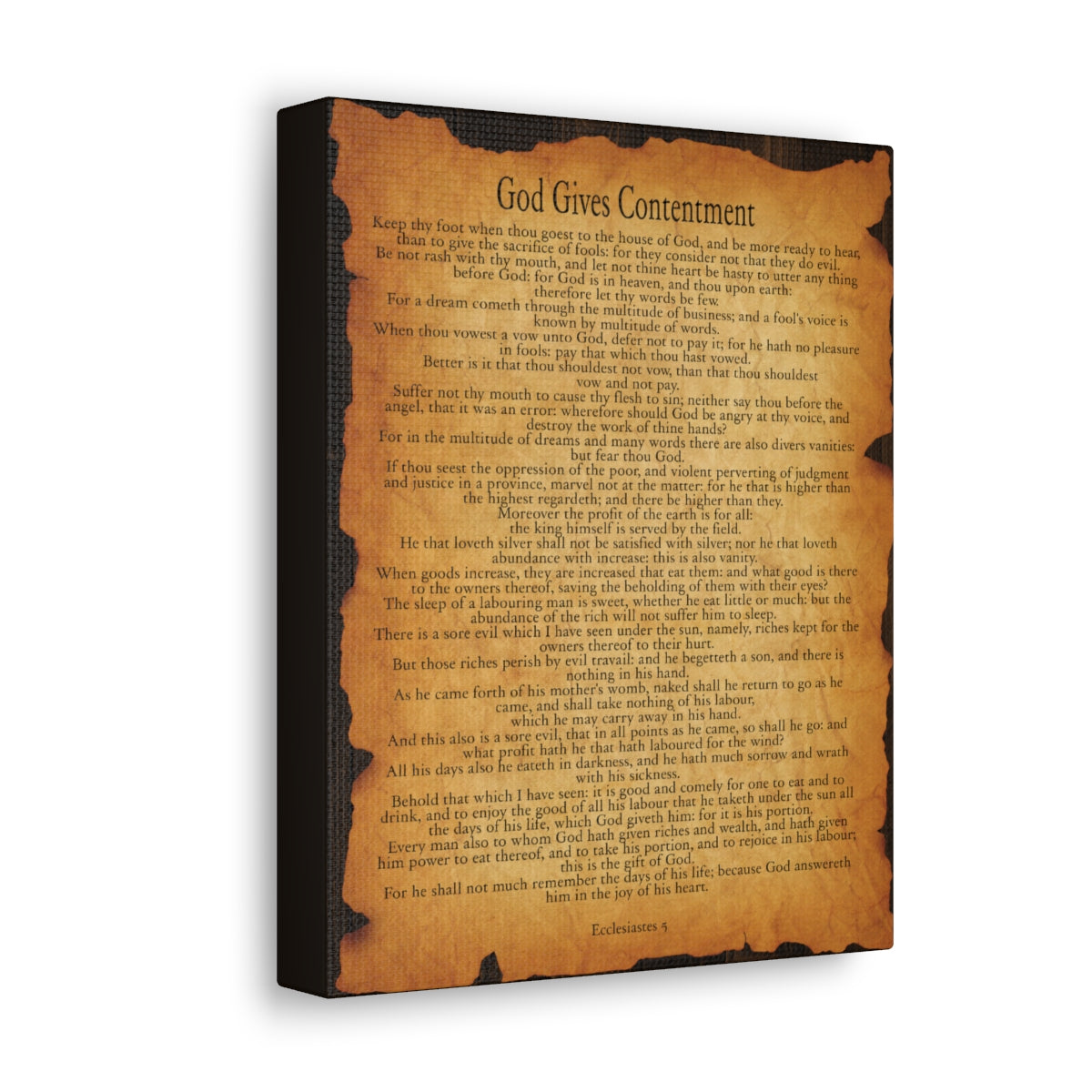 Scripture Walls Ecclesiastes 5 Chapter Gold Brown Bible Verse Canvas Christian Wall Art Ready to Hang Unframed-Express Your Love Gifts