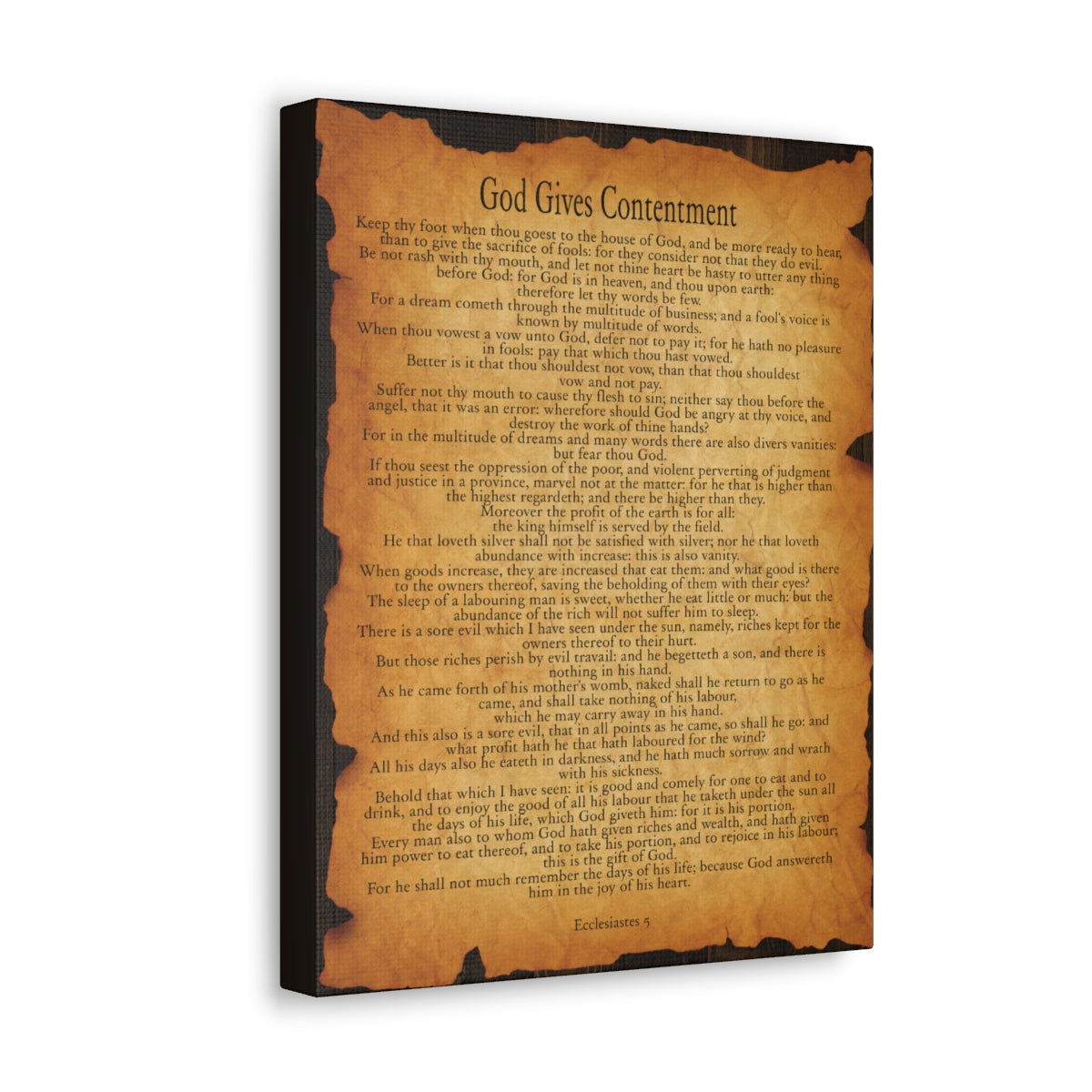 Scripture Walls Ecclesiastes 5 Chapter Gold Brown Bible Verse Canvas Christian Wall Art Ready to Hang Unframed-Express Your Love Gifts