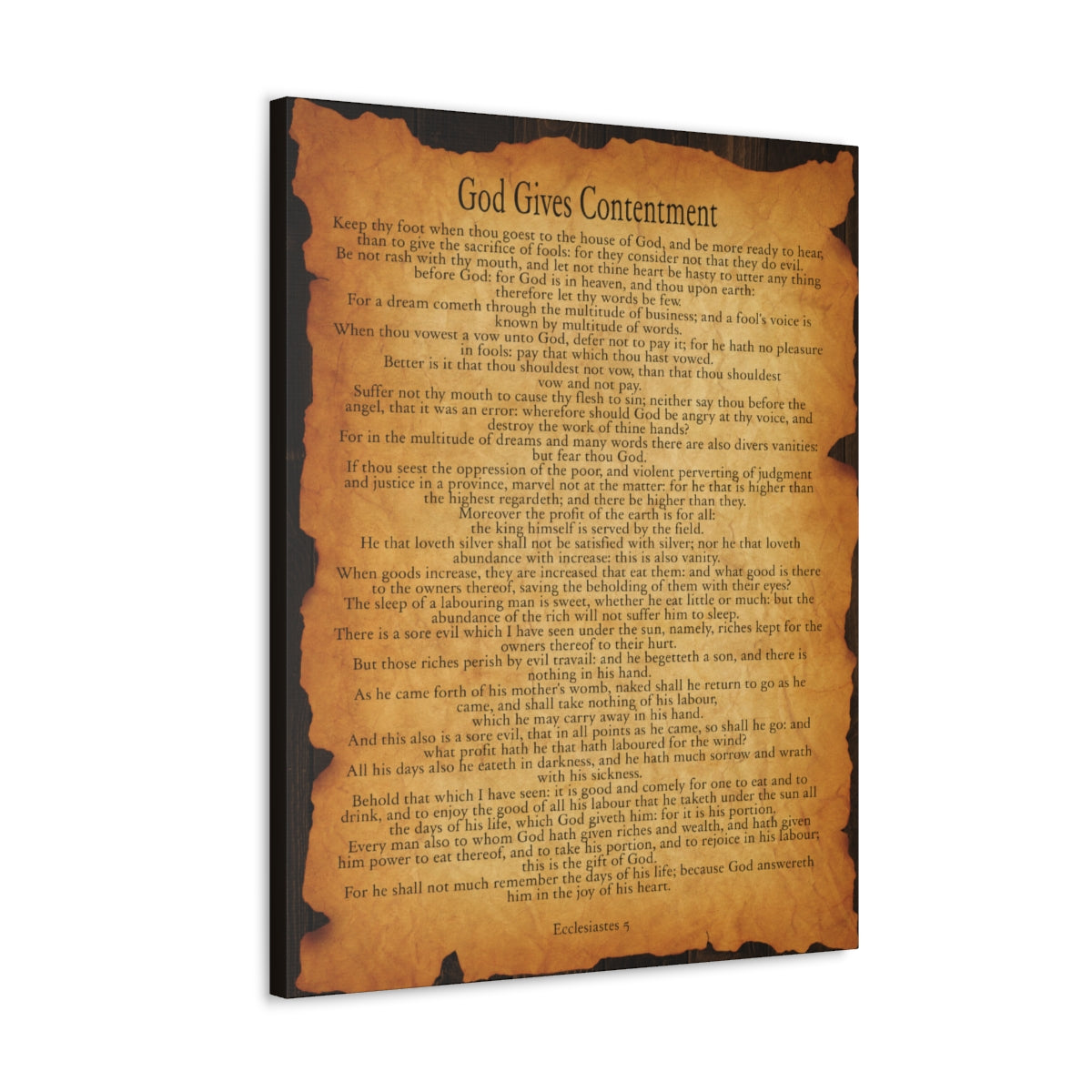 Scripture Walls Ecclesiastes 5 Chapter Gold Brown Bible Verse Canvas Christian Wall Art Ready to Hang Unframed-Express Your Love Gifts