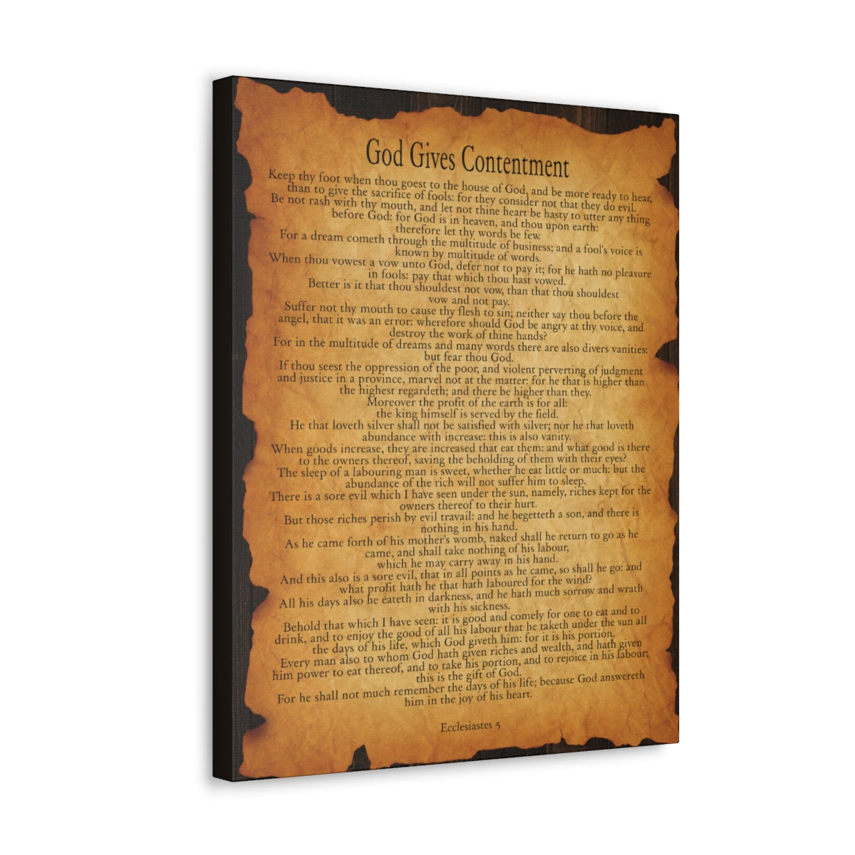 Scripture Walls Ecclesiastes 5 Chapter Gold Brown Bible Verse Canvas Christian Wall Art Ready to Hang Unframed-Express Your Love Gifts