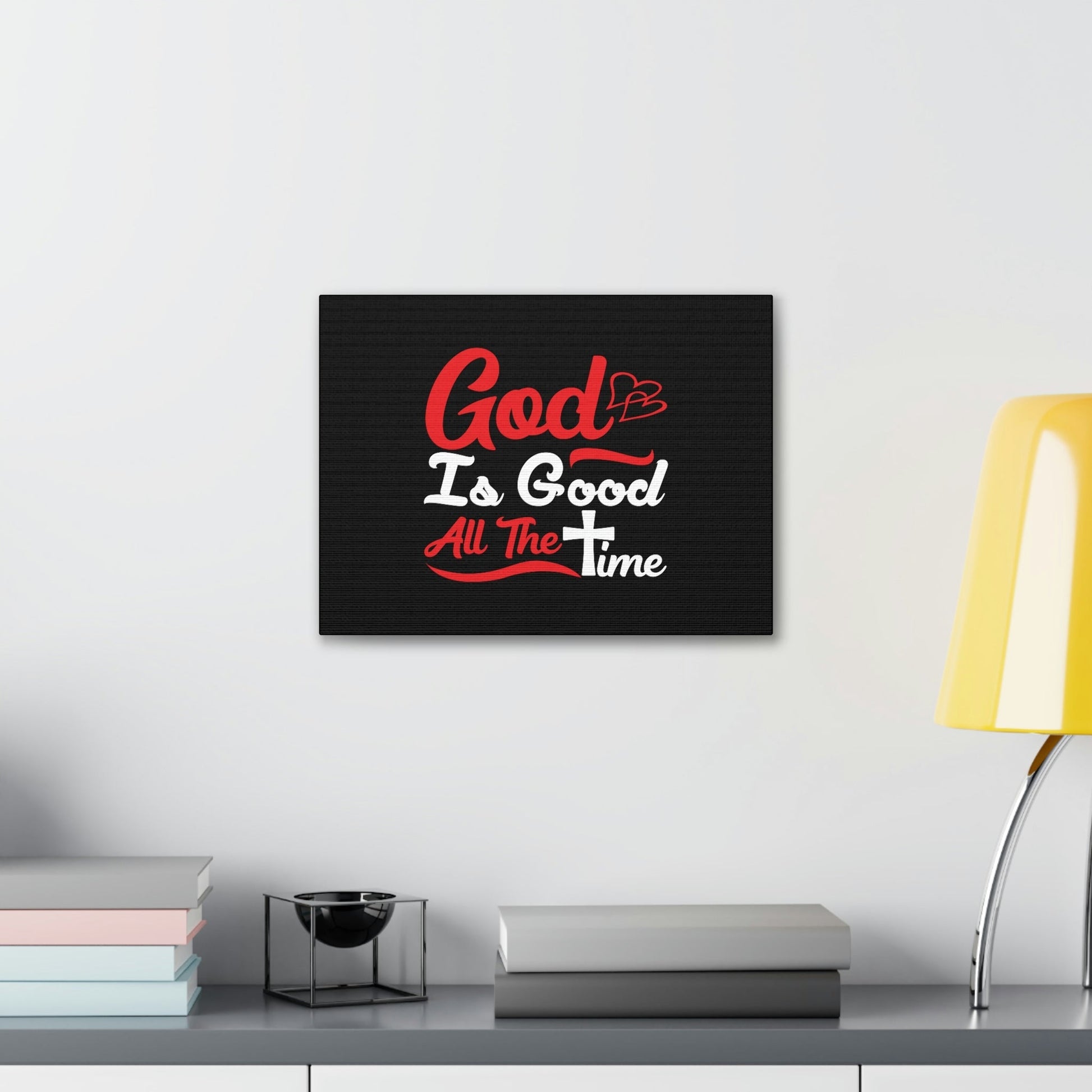 God Is Good All The Time Psalm 100:5 Red Christian Wall Art Bible Verse Print Ready to Hang Unframed-Express Your Love Gifts