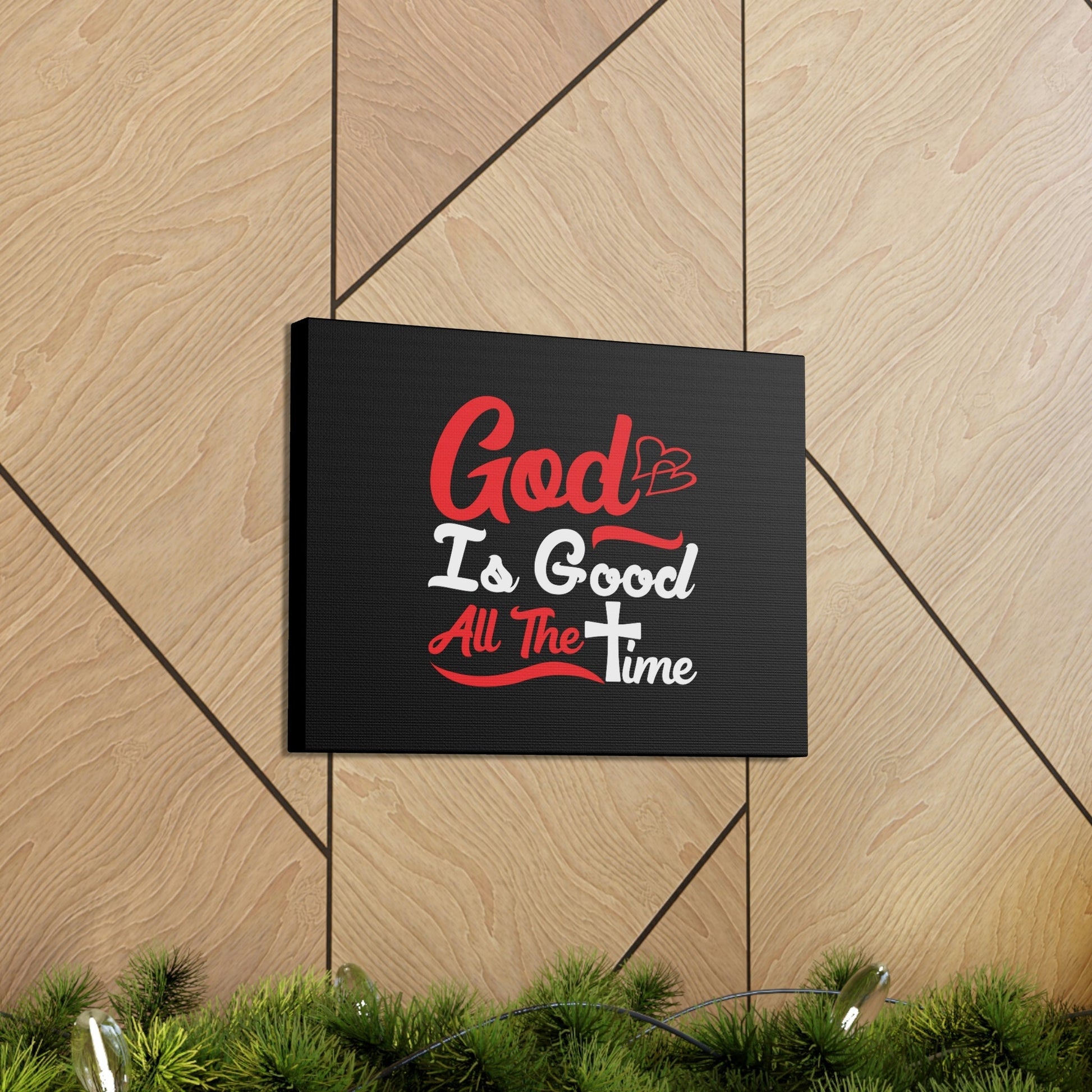 God Is Good All The Time Psalm 100:5 Red Christian Wall Art Bible Verse Print Ready to Hang Unframed-Express Your Love Gifts