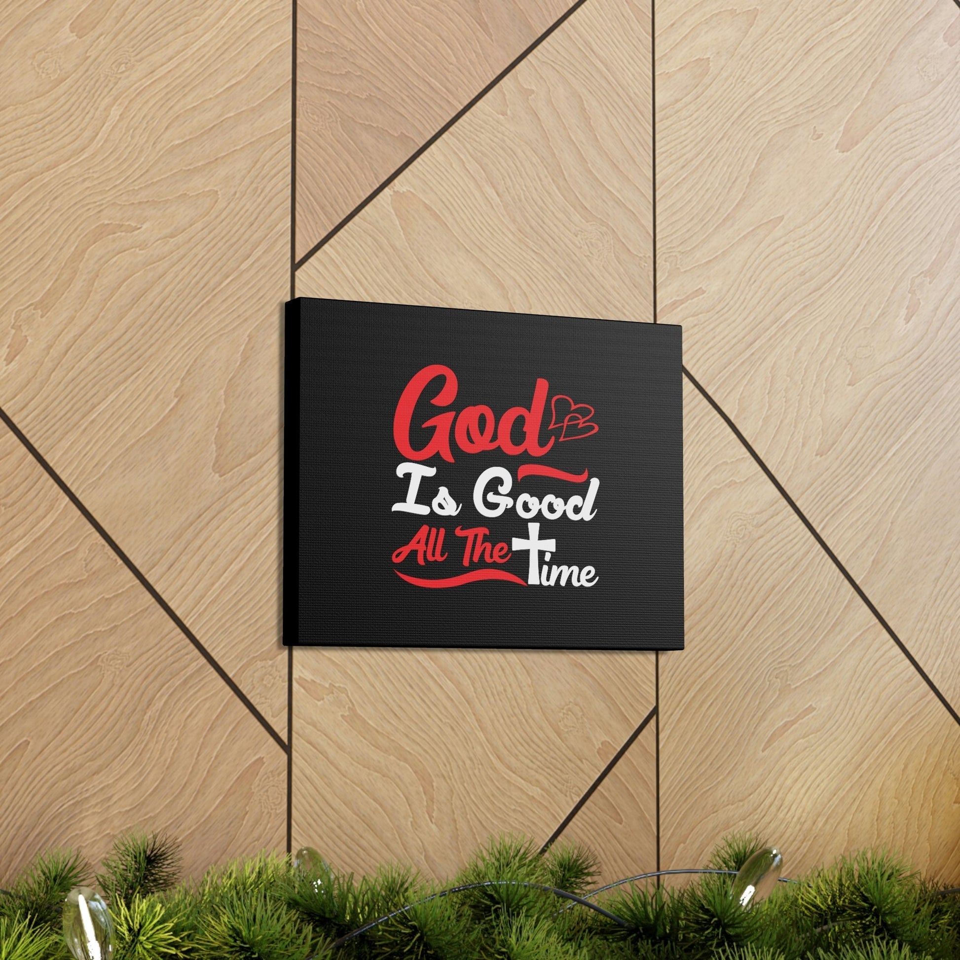 God Is Good All The Time Psalm 100:5 Red Christian Wall Art Bible Verse Print Ready to Hang Unframed-Express Your Love Gifts