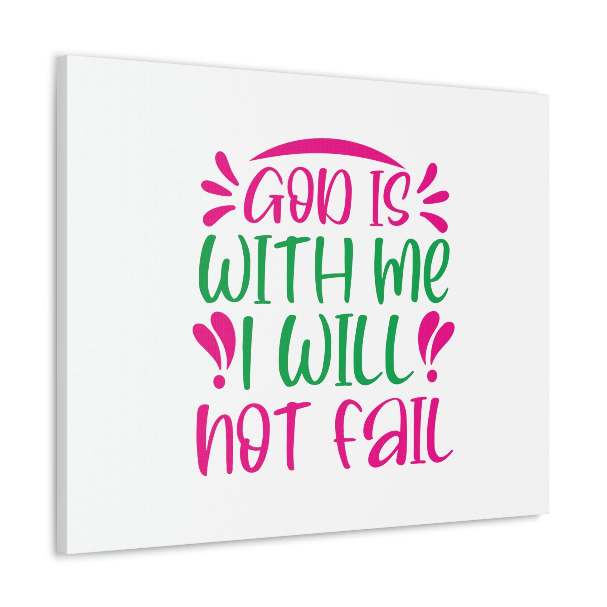 God Is With Me, I Will Not Fail Psalm 46:5 Christian Wall Art Bible Verse Print Ready to Hang Unframed-Express Your Love Gifts