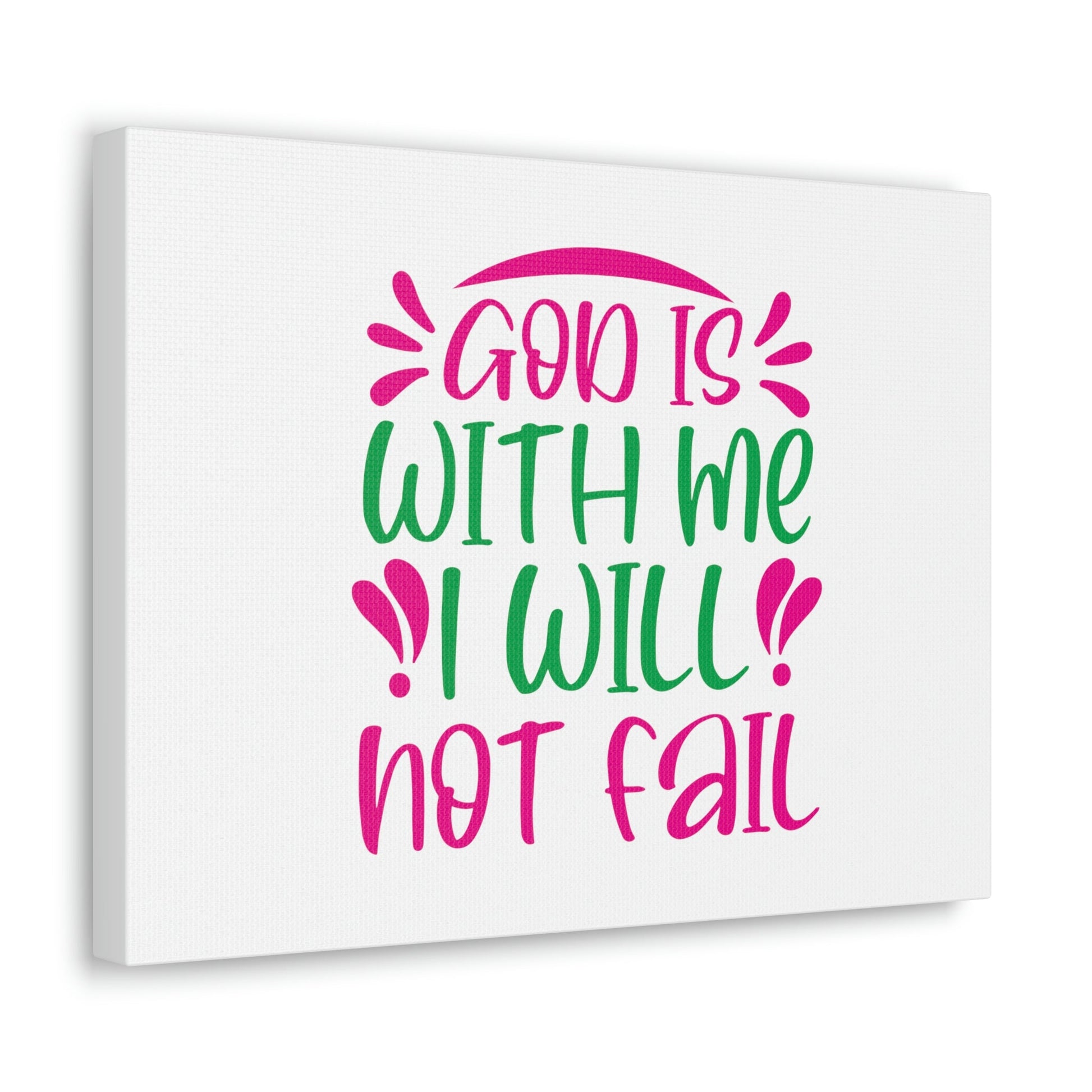God Is With Me, I Will Not Fail Psalm 46:5 Christian Wall Art Bible Verse Print Ready to Hang Unframed-Express Your Love Gifts