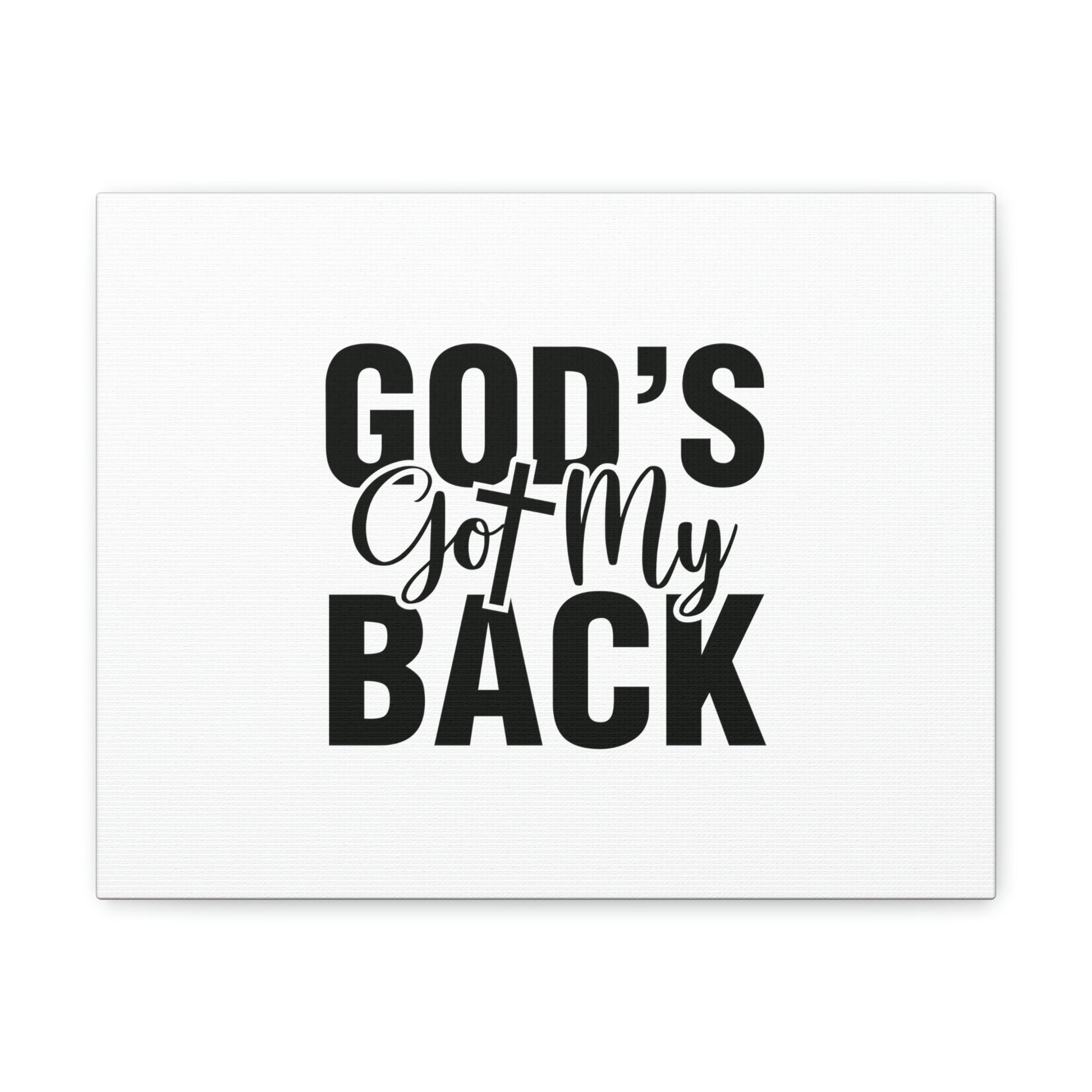 God's Got My Back 1 John 4:16 White Christian Wall Art Bible Verse Print Ready to Hang Unframed-Express Your Love Gifts