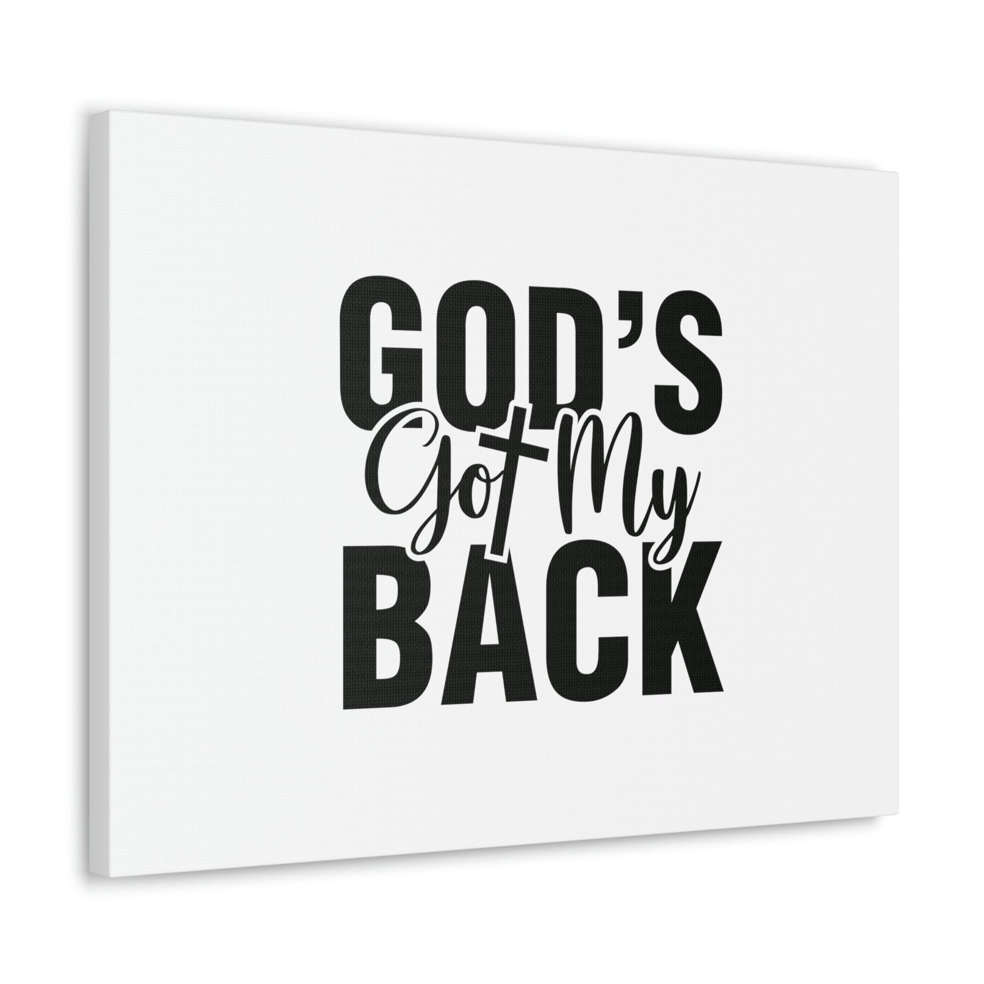 God's Got My Back 1 John 4:16 White Christian Wall Art Bible Verse Print Ready to Hang Unframed-Express Your Love Gifts
