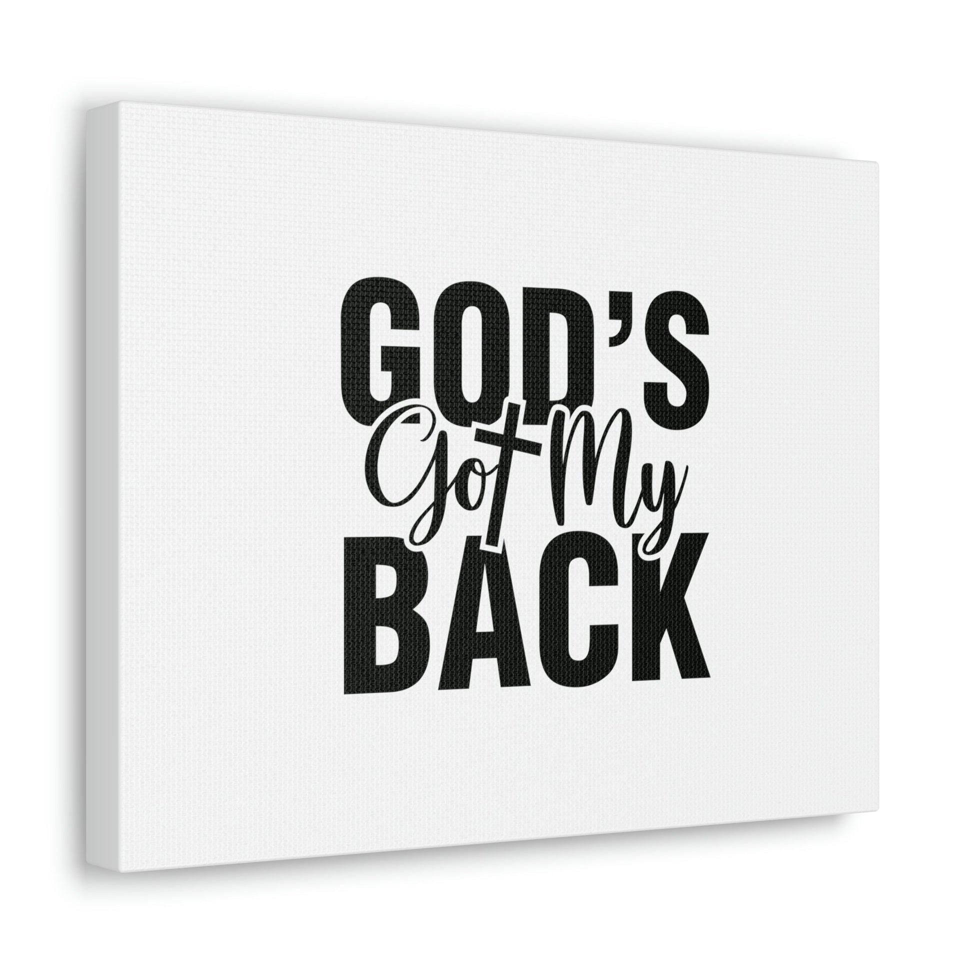 God's Got My Back 1 John 4:16 White Christian Wall Art Bible Verse Print Ready to Hang Unframed-Express Your Love Gifts