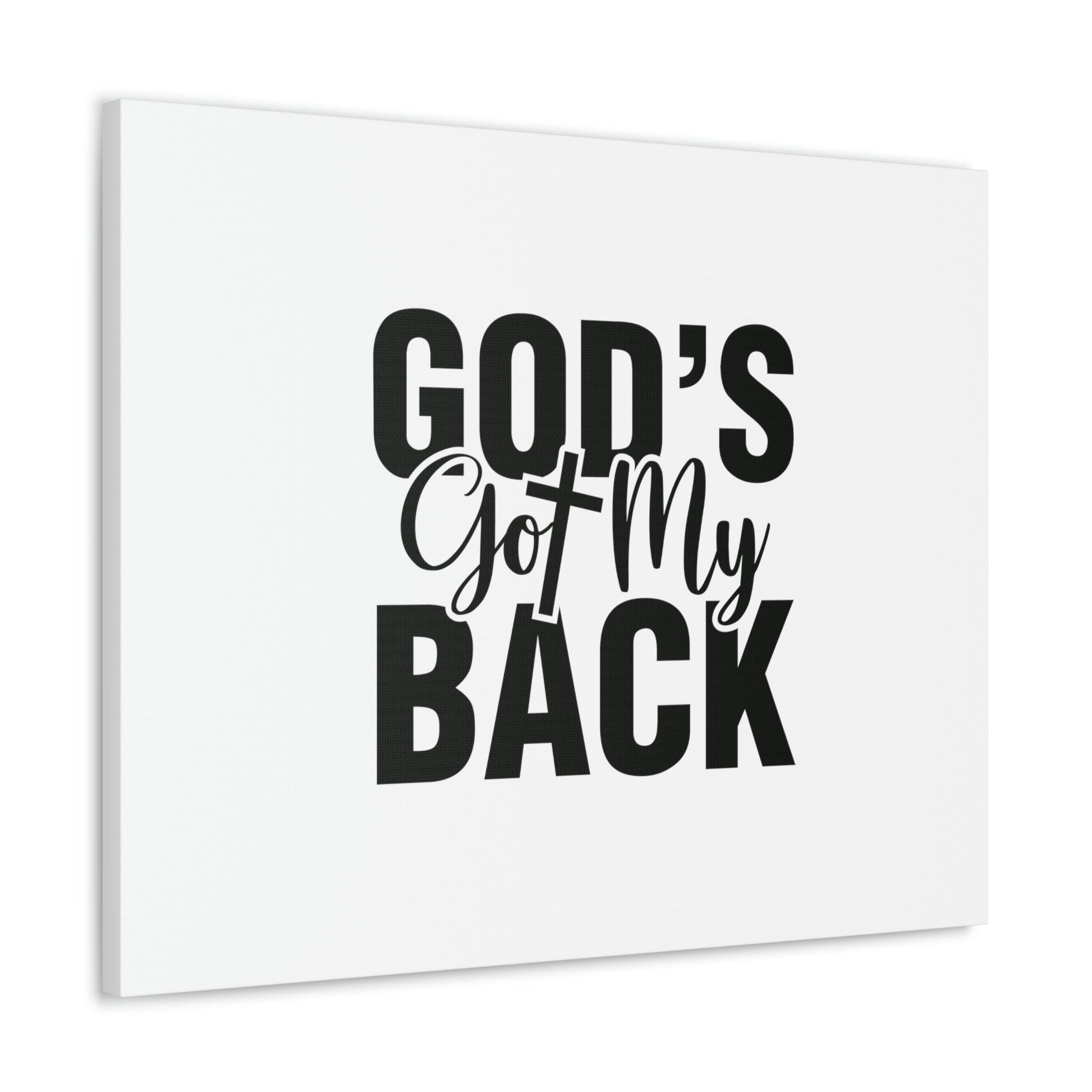 God's Got My Back 1 John 4:16 White Christian Wall Art Bible Verse Print Ready to Hang Unframed-Express Your Love Gifts