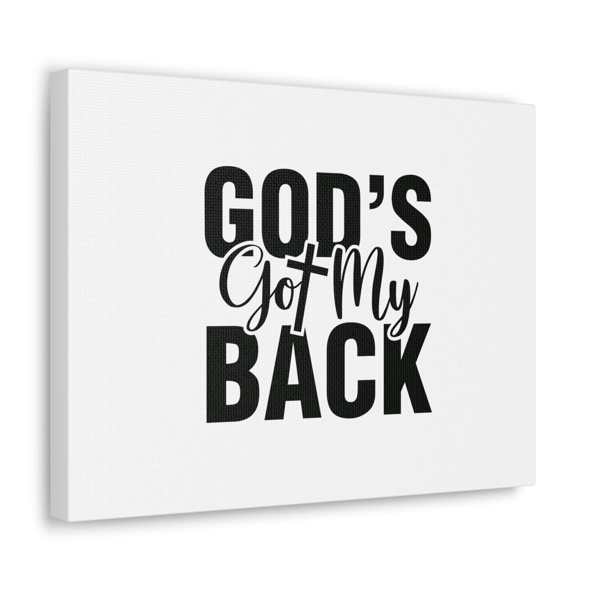 God's Got My Back 1 John 4:16 White Christian Wall Art Bible Verse Print Ready to Hang Unframed-Express Your Love Gifts