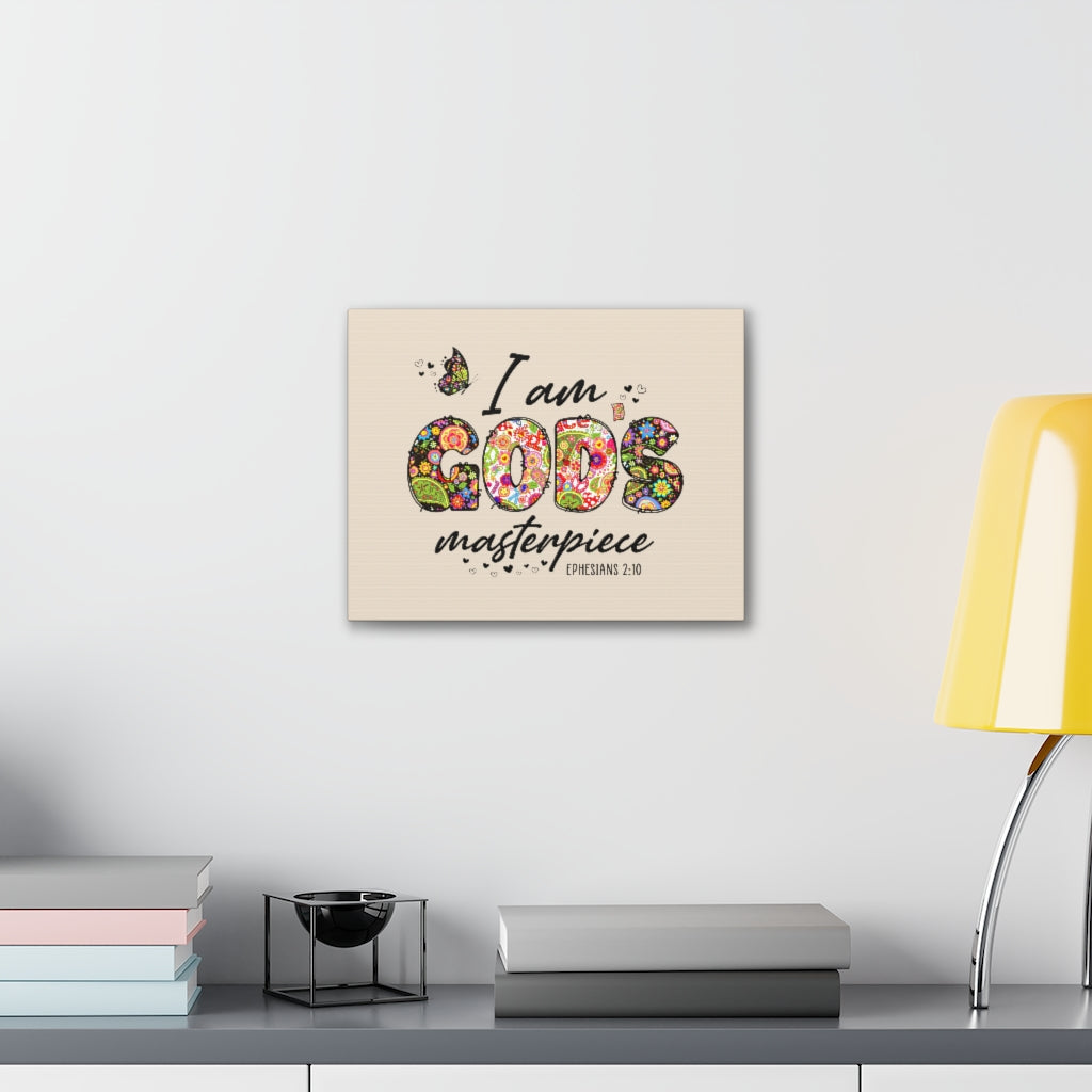 Scripture Walls God's Masterpiece Ephesians 2:10 Bible Verse Canvas Christian Wall Art Ready to Hang Unframed-Express Your Love Gifts