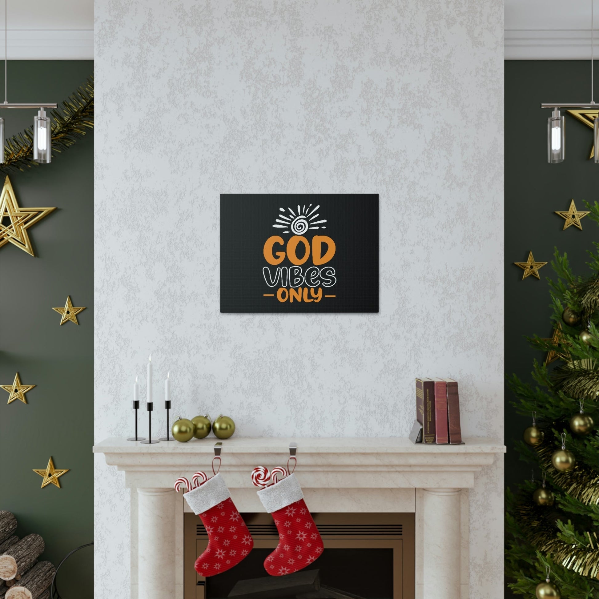 God Vibes Only John 14:27 White Sun Christian Wall Art Bible Verse Print Ready to Hang Unframed-Express Your Love Gifts