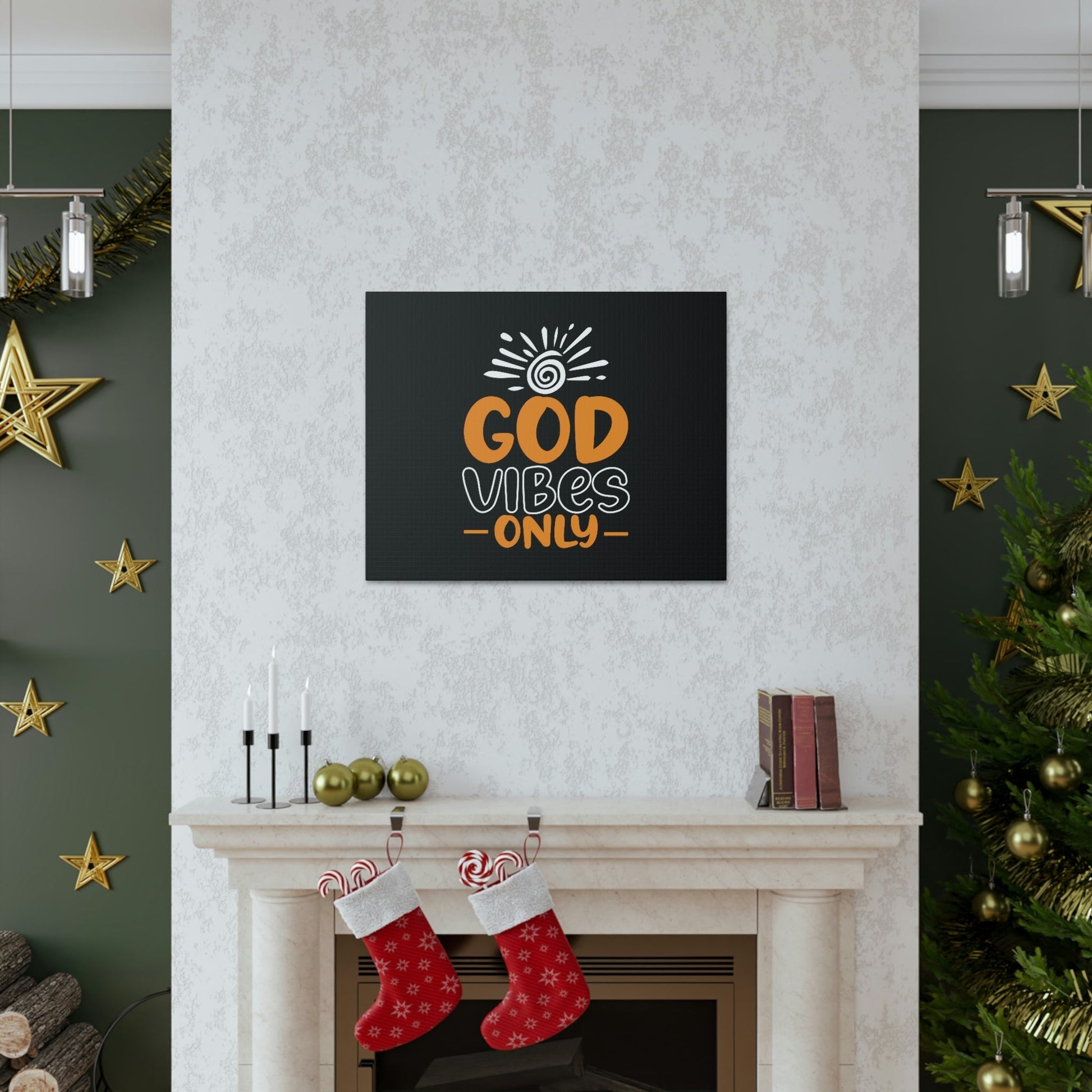 God Vibes Only John 14:27 White Sun Christian Wall Art Bible Verse Print Ready to Hang Unframed-Express Your Love Gifts