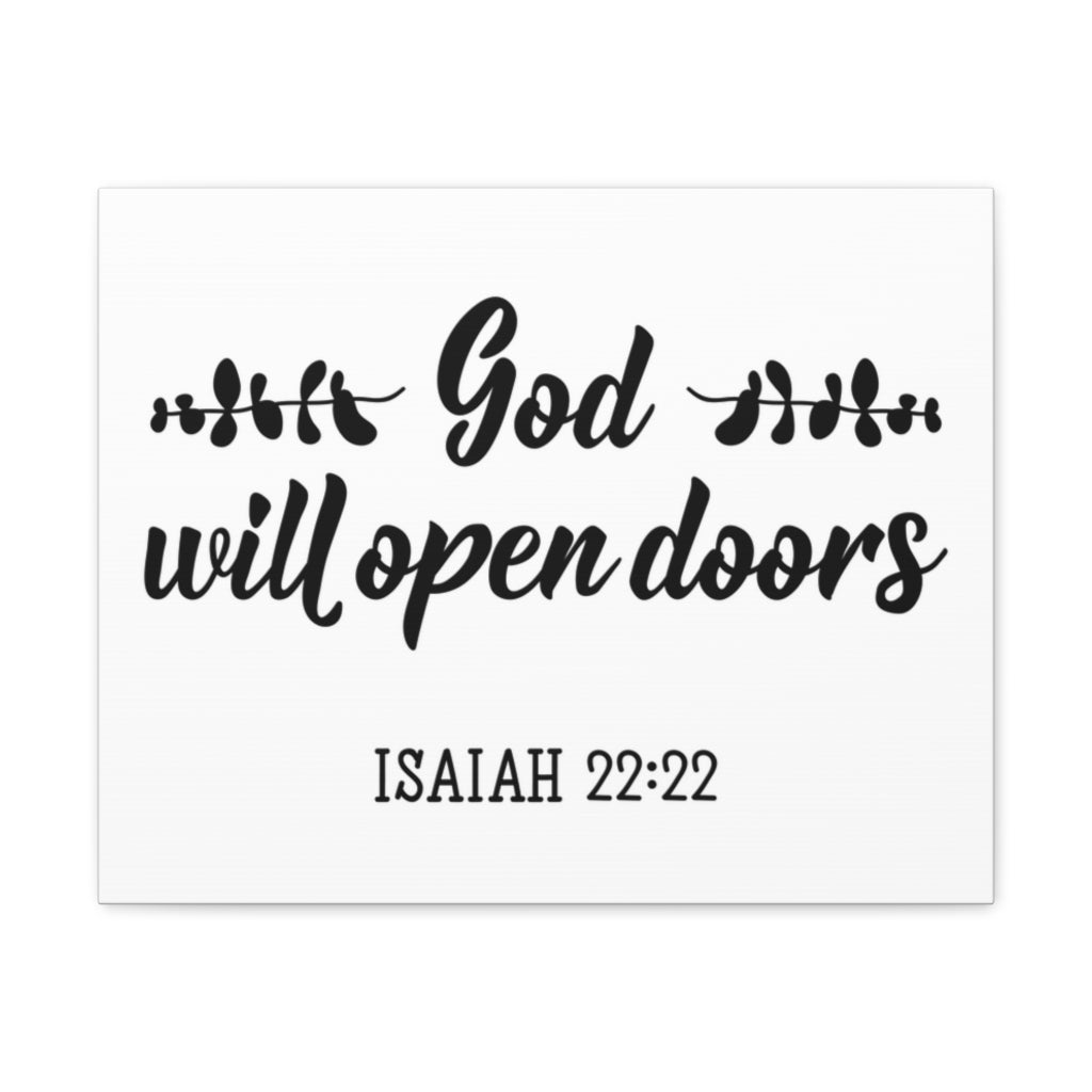 God Will Open Doors Isaiah 22:22 Christian Wall Art Bible Verse Print Ready To Hang Unframed-Express Your Love Gifts