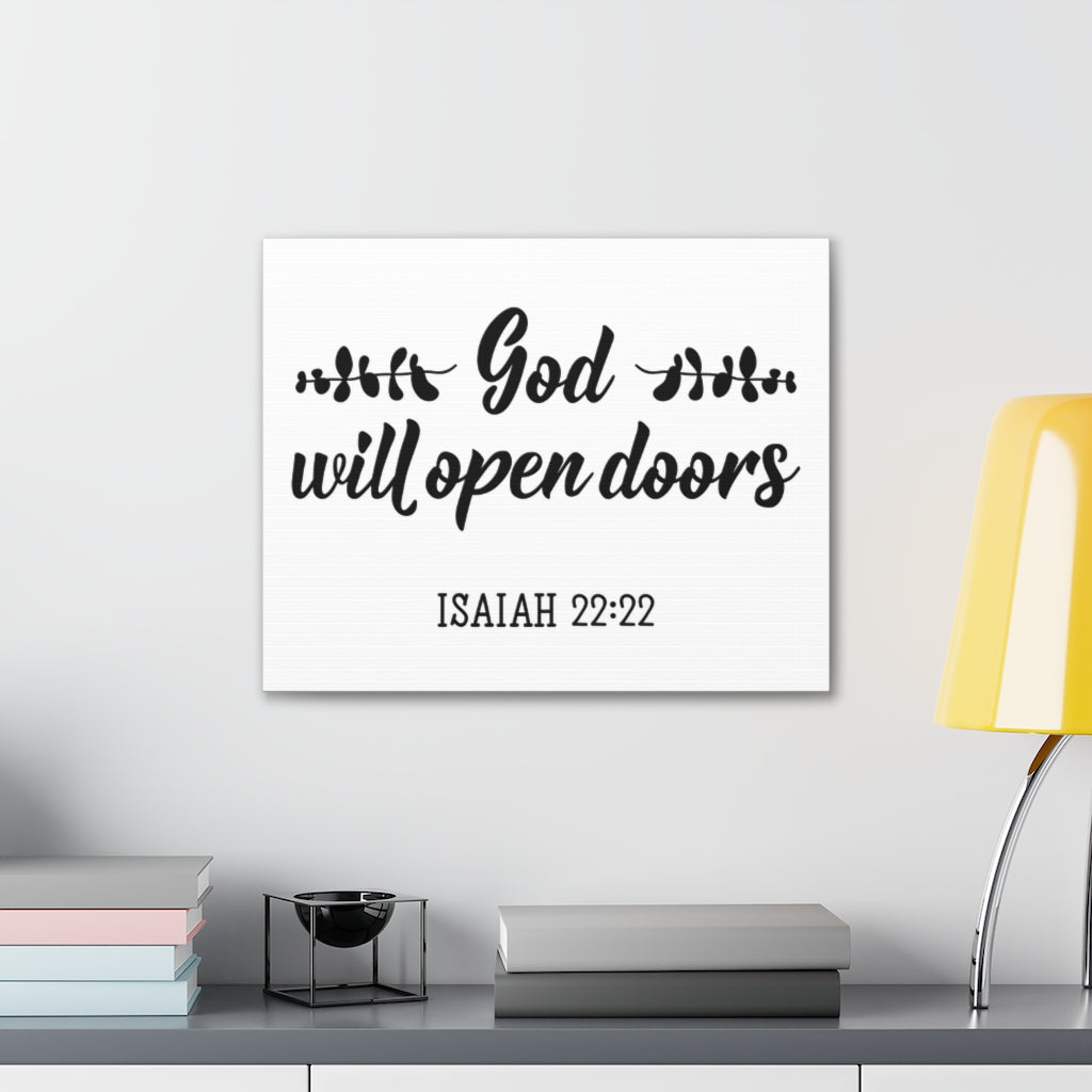 God Will Open Doors Isaiah 22:22 Christian Wall Art Bible Verse Print Ready To Hang Unframed-Express Your Love Gifts