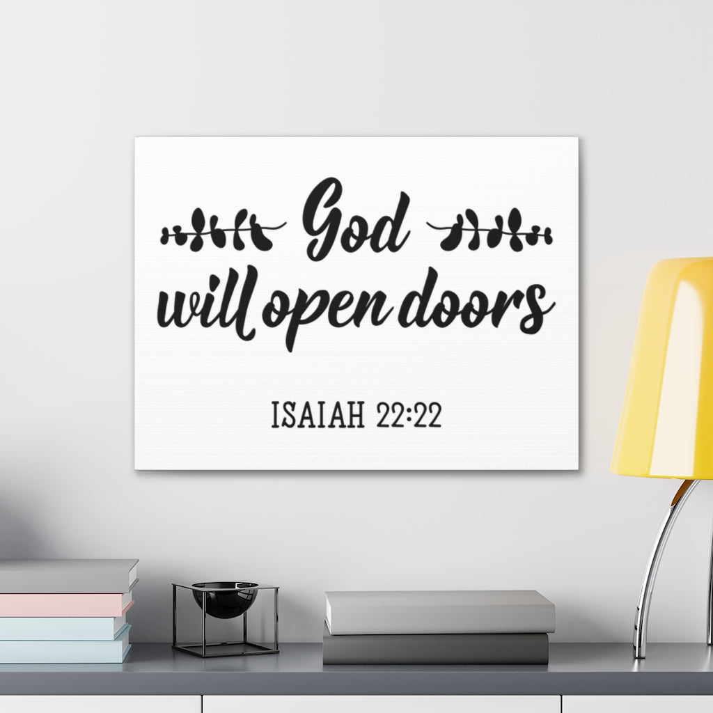 God Will Open Doors Isaiah 22:22 Christian Wall Art Bible Verse Print Ready To Hang Unframed-Express Your Love Gifts