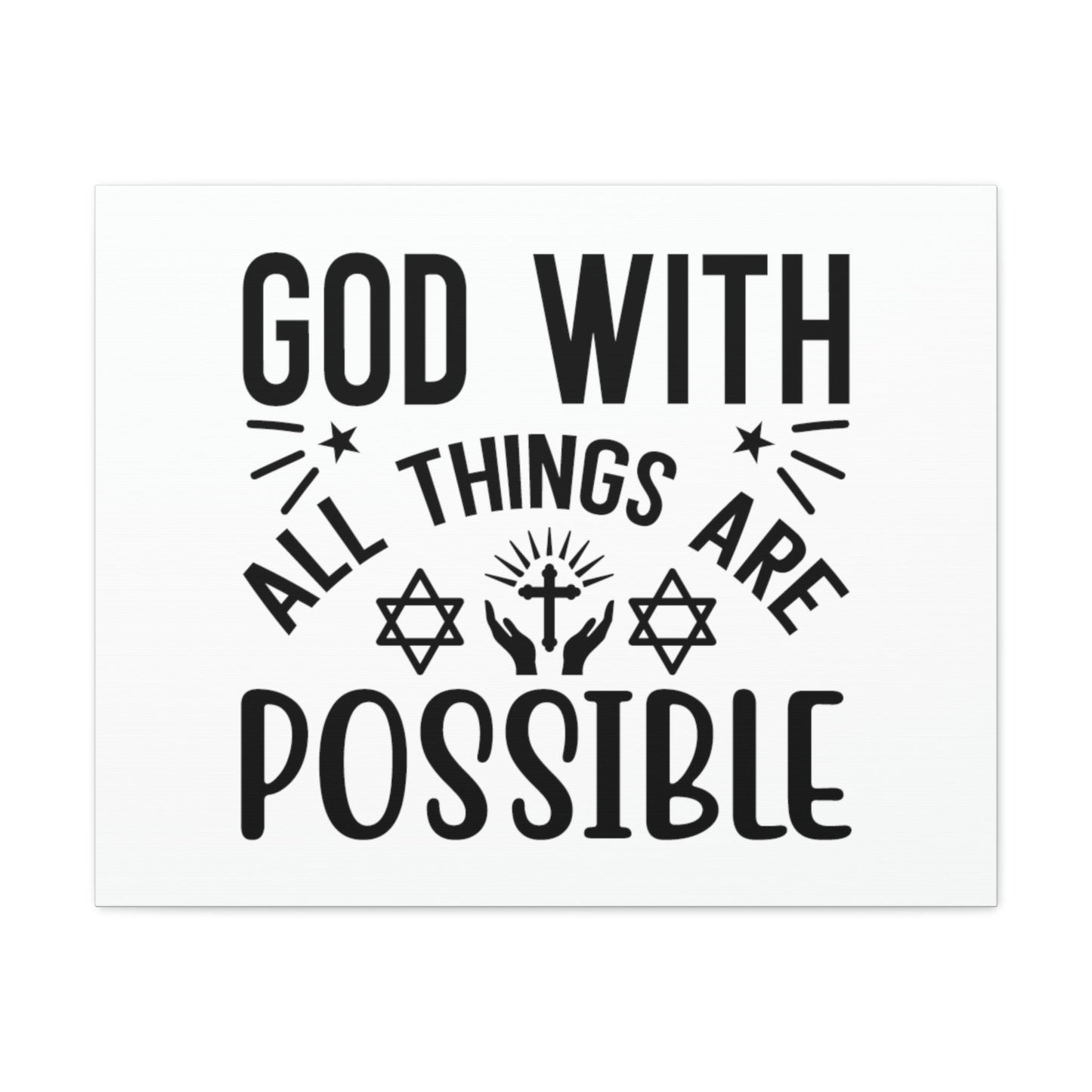 God With All Things Are Possible Luke 1:37 Christian Wall Art Bible Verse Print Ready to Hang Unframed-Express Your Love Gifts