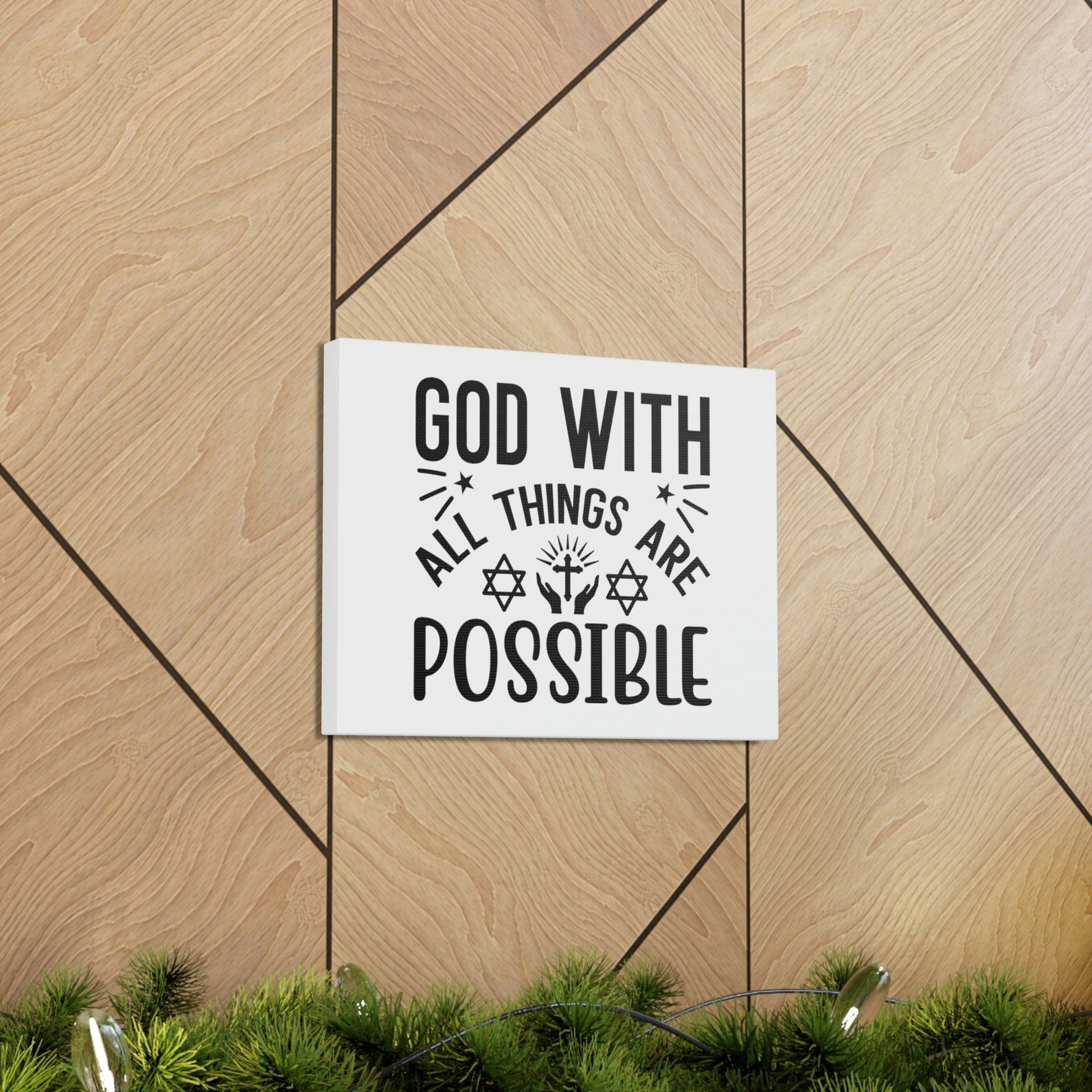 God With All Things Are Possible Luke 1:37 Christian Wall Art Bible Verse Print Ready to Hang Unframed-Express Your Love Gifts