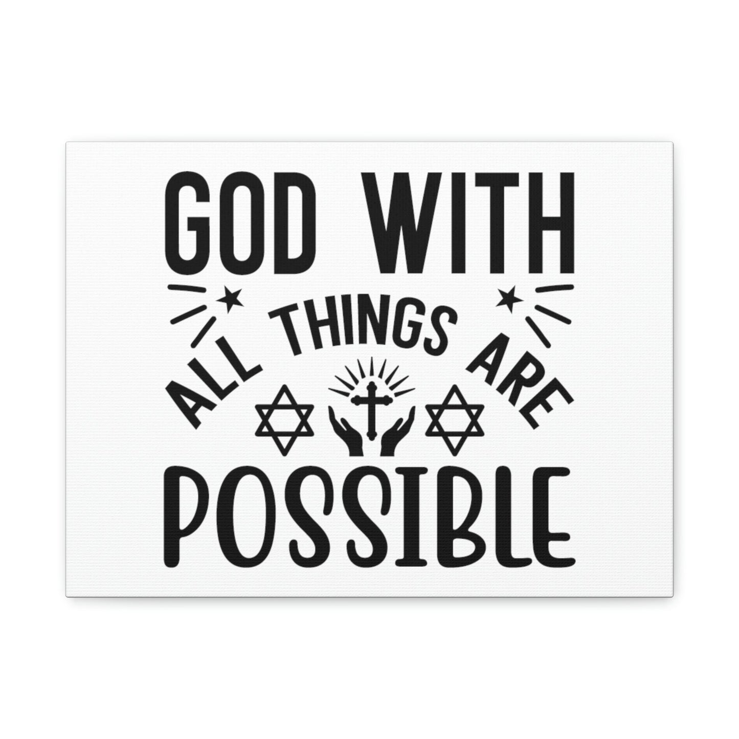 God With All Things Are Possible Luke 1:37 Christian Wall Art Bible Verse Print Ready to Hang Unframed-Express Your Love Gifts