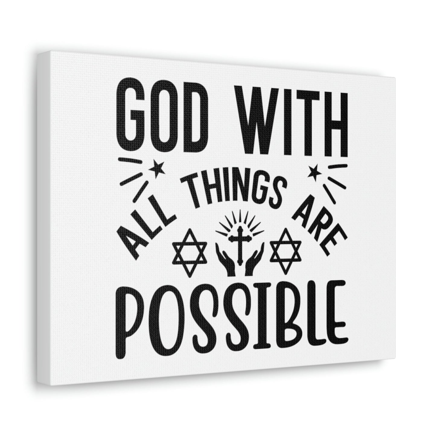 God With All Things Are Possible Luke 1:37 Christian Wall Art Bible Verse Print Ready to Hang Unframed-Express Your Love Gifts