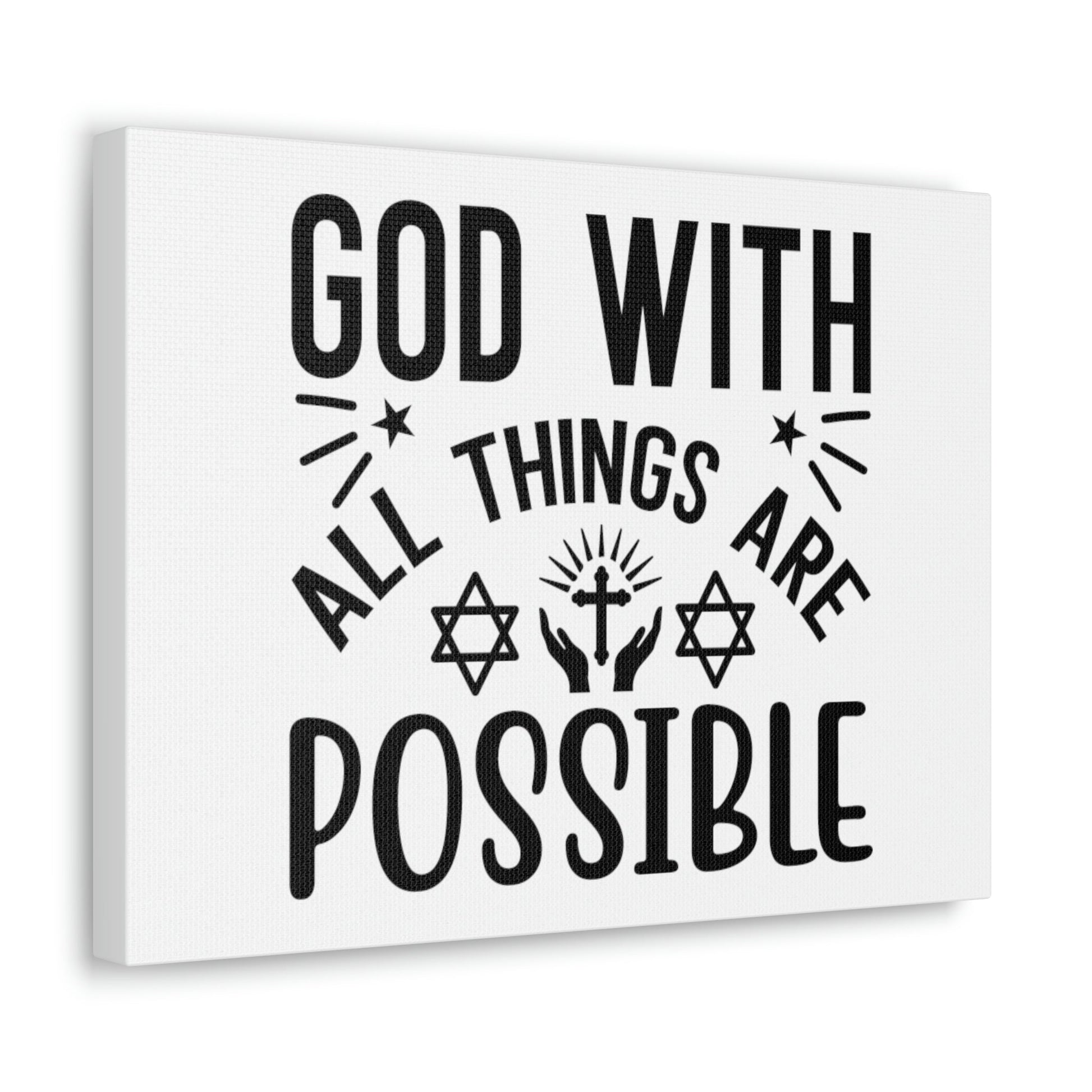 God With All Things Are Possible Luke 1:37 Christian Wall Art Bible Verse Print Ready to Hang Unframed-Express Your Love Gifts