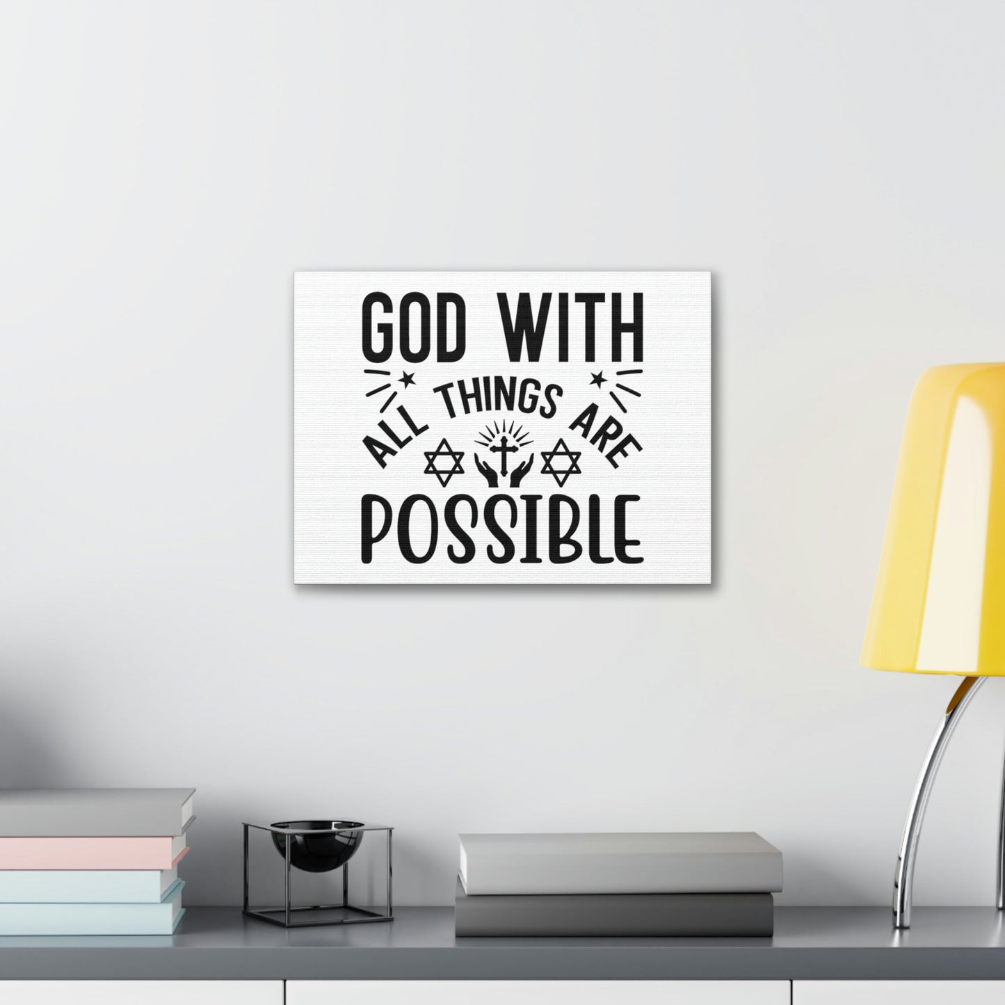 God With All Things Are Possible Luke 1:37 Christian Wall Art Bible Verse Print Ready to Hang Unframed-Express Your Love Gifts