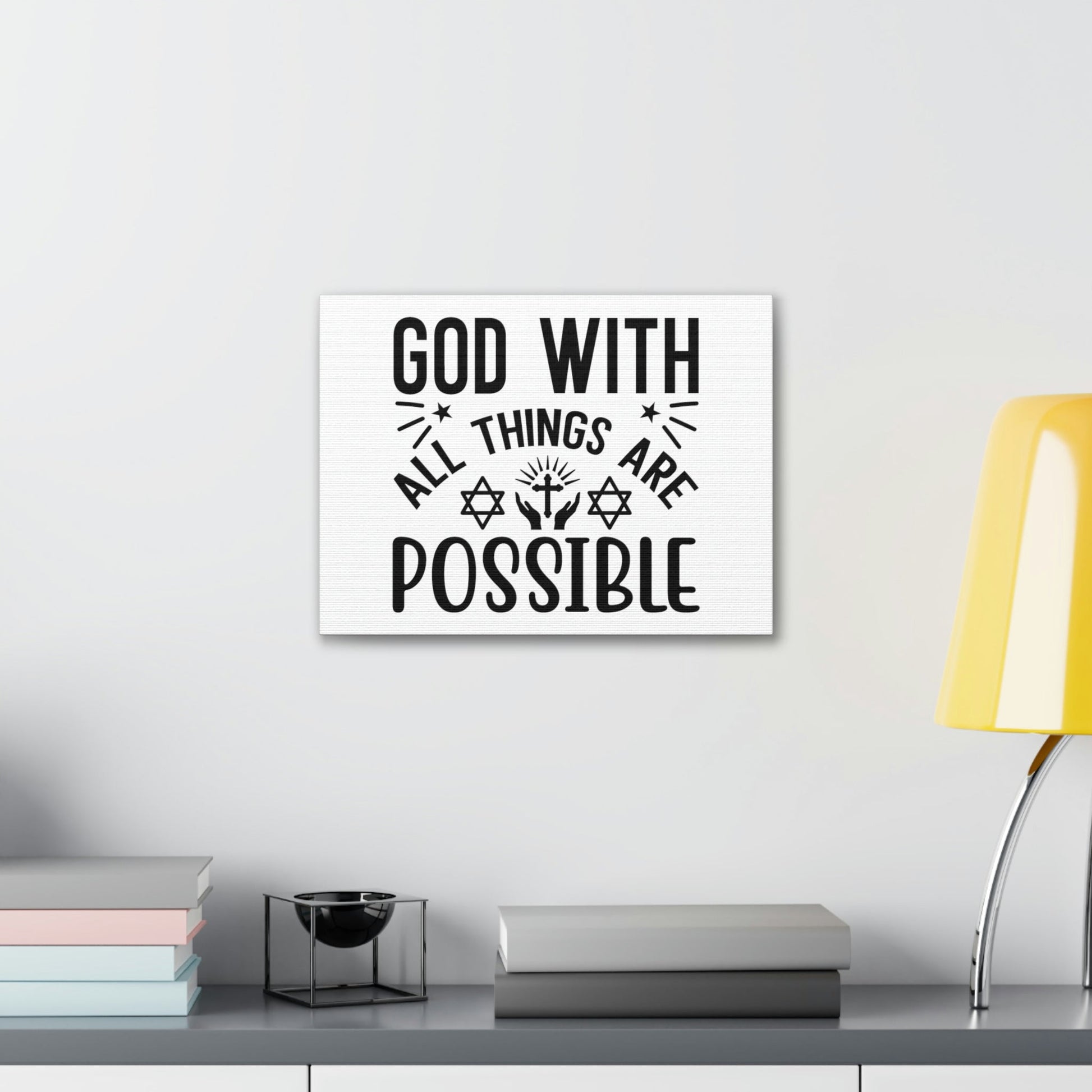 God With All Things Are Possible Luke 1:37 Christian Wall Art Bible Verse Print Ready to Hang Unframed-Express Your Love Gifts