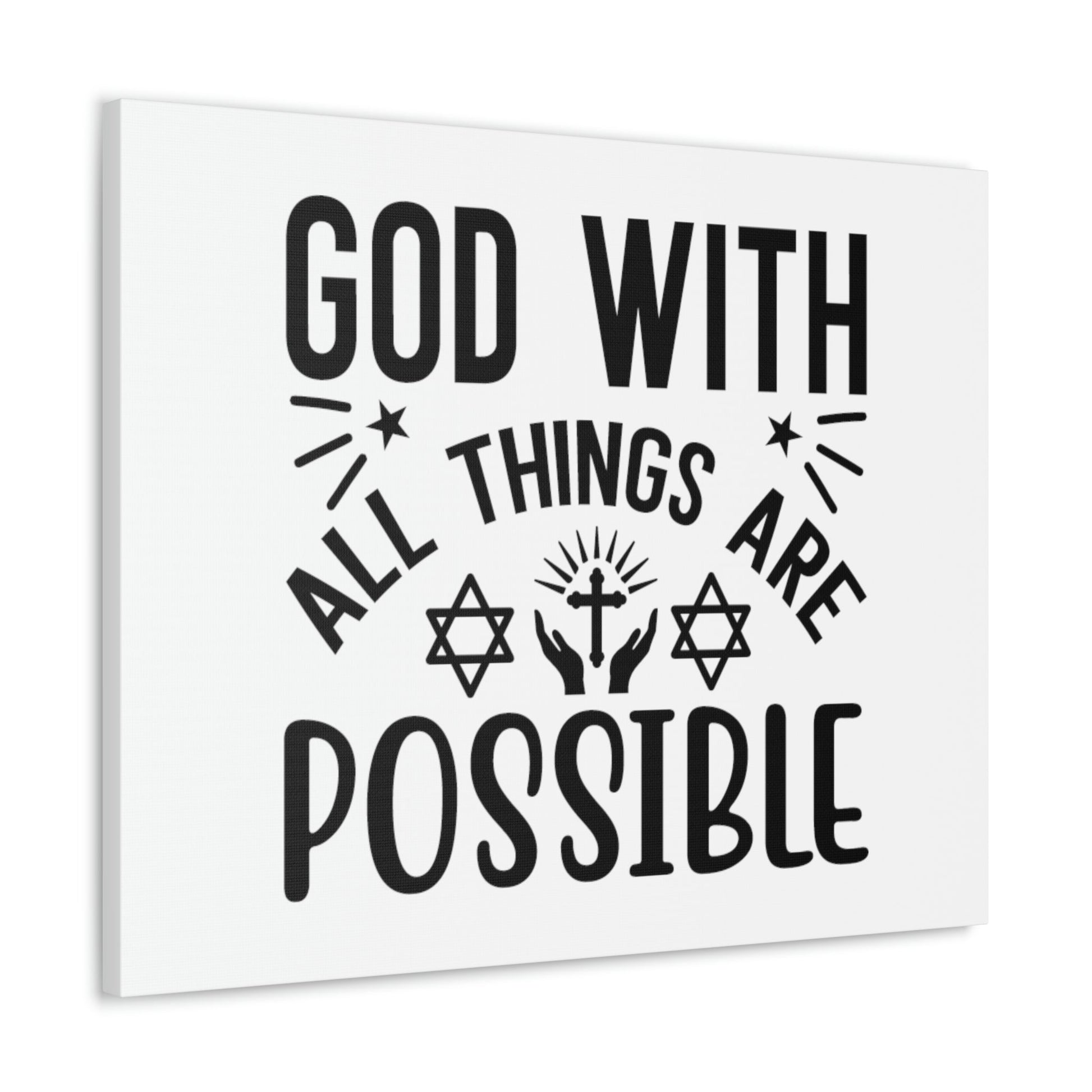 God With All Things Are Possible Luke 1:37 Christian Wall Art Bible Verse Print Ready to Hang Unframed-Express Your Love Gifts