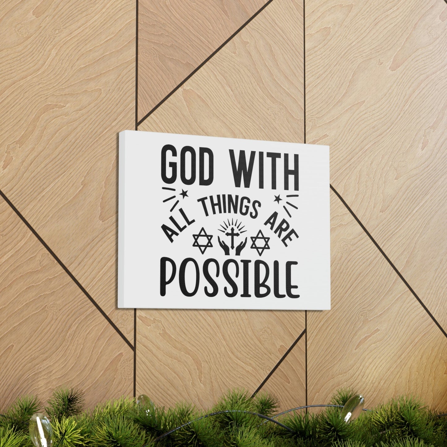 God With All Things Are Possible Luke 1:37 Christian Wall Art Bible Verse Print Ready to Hang Unframed-Express Your Love Gifts