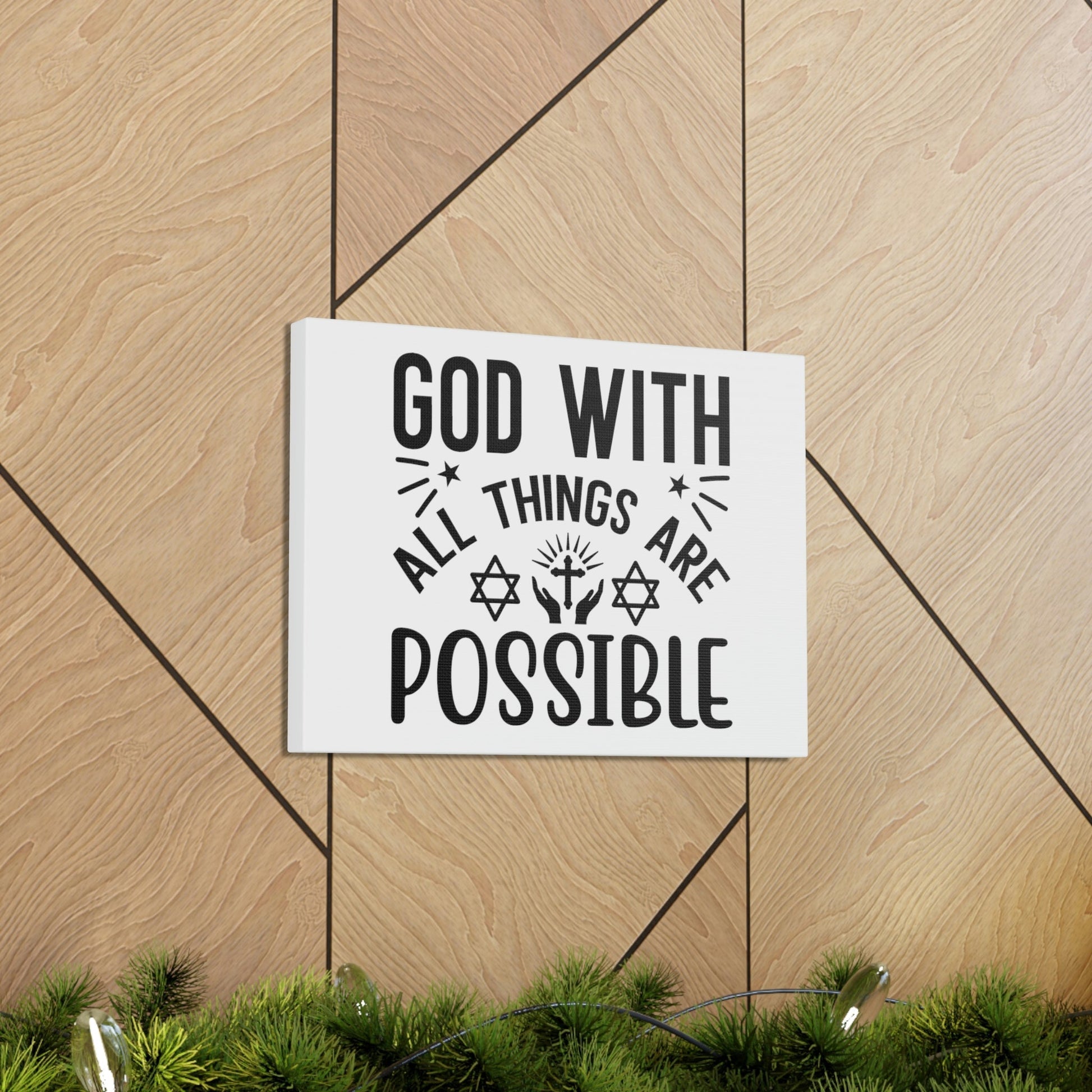 God With All Things Are Possible Luke 1:37 Christian Wall Art Bible Verse Print Ready to Hang Unframed-Express Your Love Gifts
