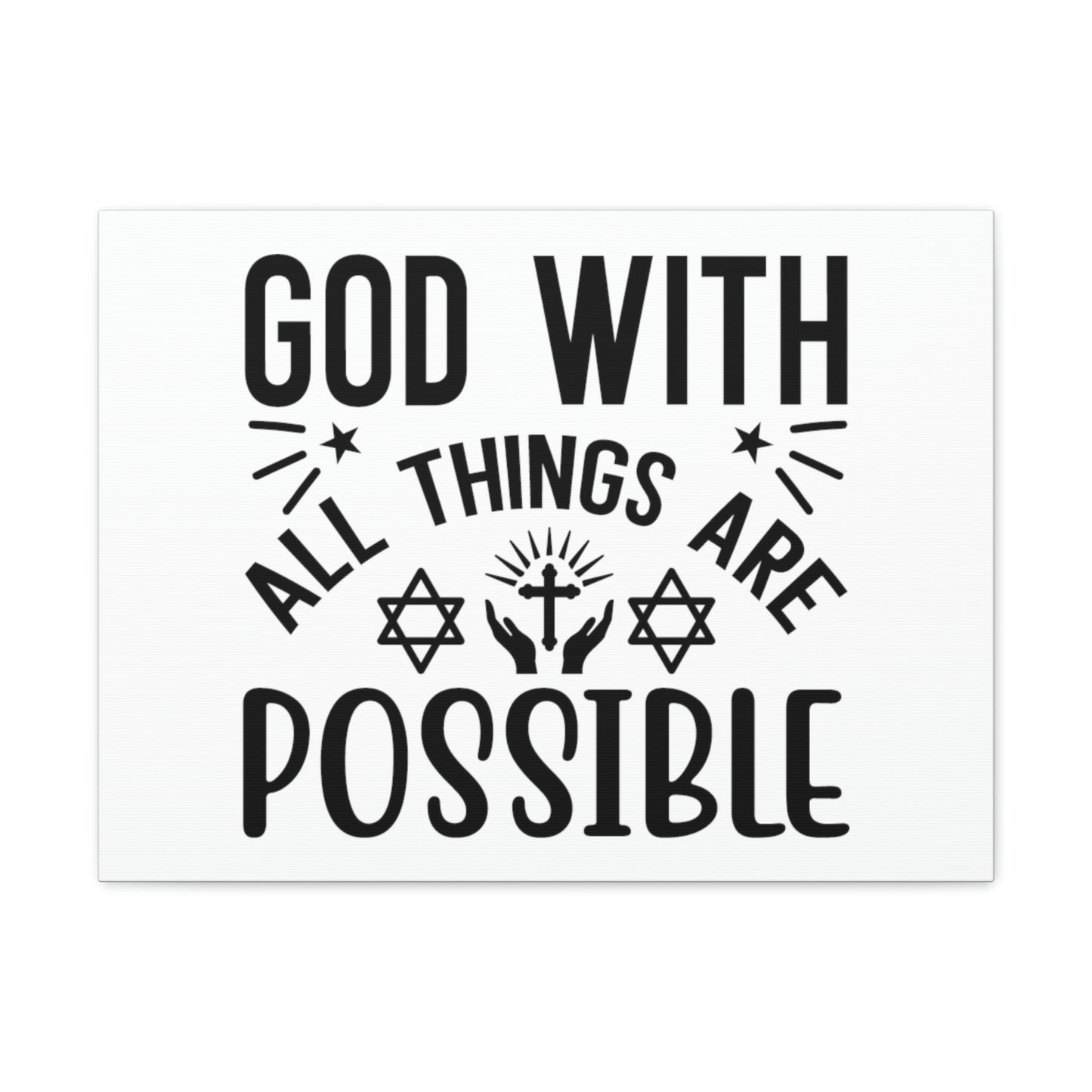 God With All Things Are Possible Luke 1:37 Christian Wall Art Bible Verse Print Ready to Hang Unframed-Express Your Love Gifts