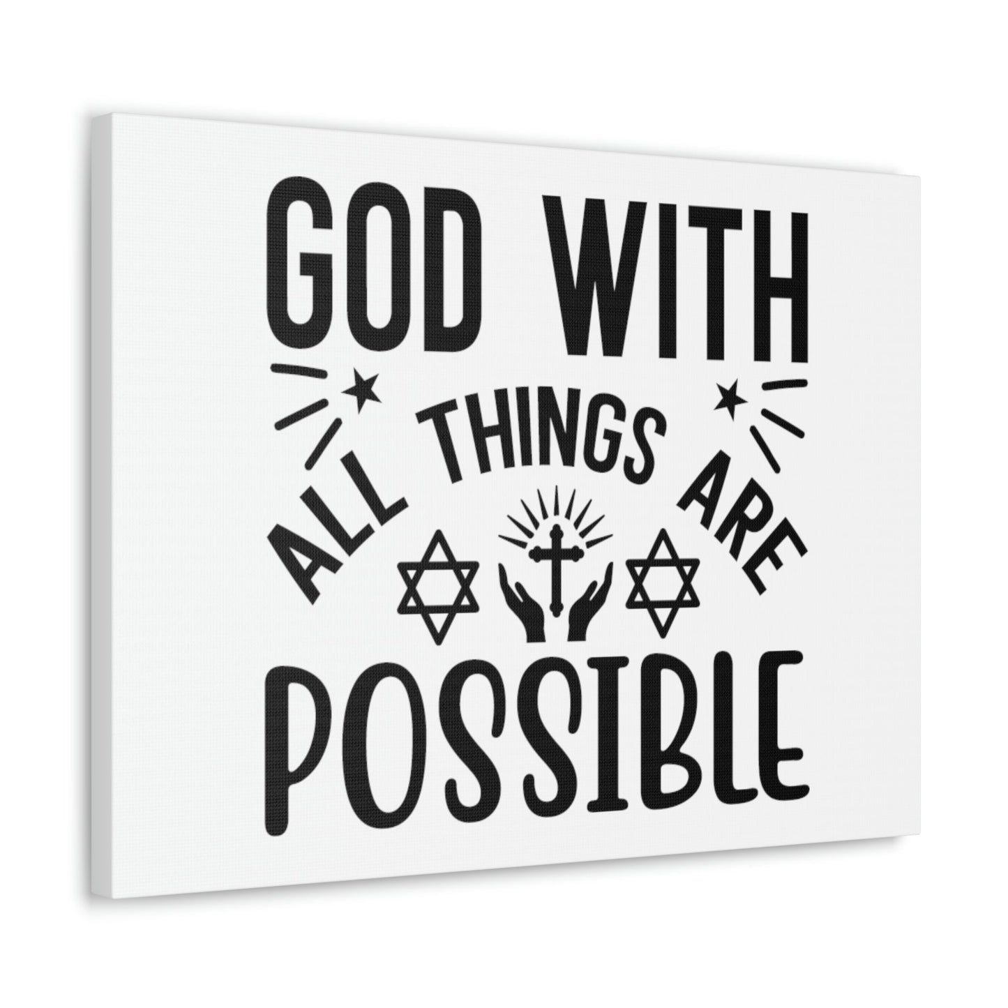 God With All Things Are Possible Luke 1:37 Christian Wall Art Bible Verse Print Ready to Hang Unframed-Express Your Love Gifts