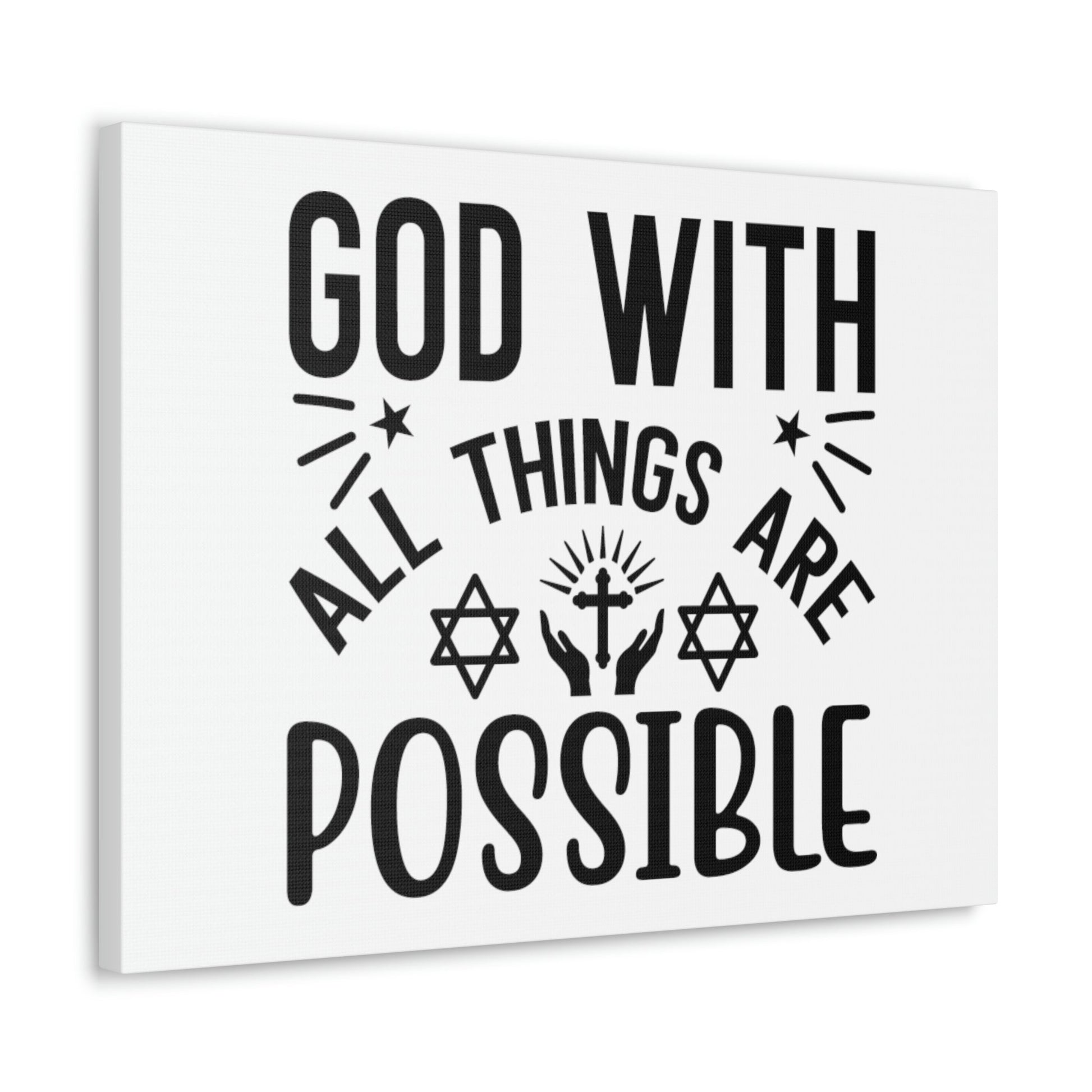 God With All Things Are Possible Luke 1:37 Christian Wall Art Bible Verse Print Ready to Hang Unframed-Express Your Love Gifts