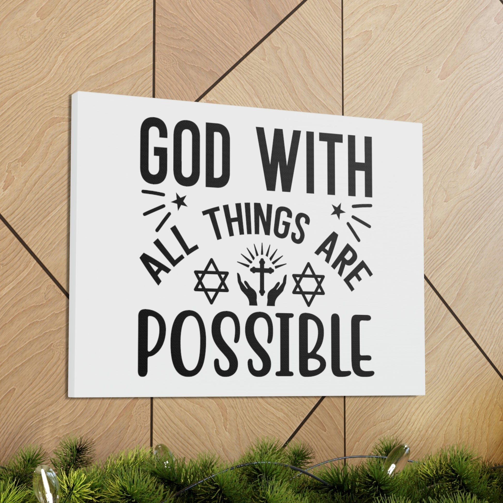 God With All Things Are Possible Luke 1:37 Christian Wall Art Bible Verse Print Ready to Hang Unframed-Express Your Love Gifts