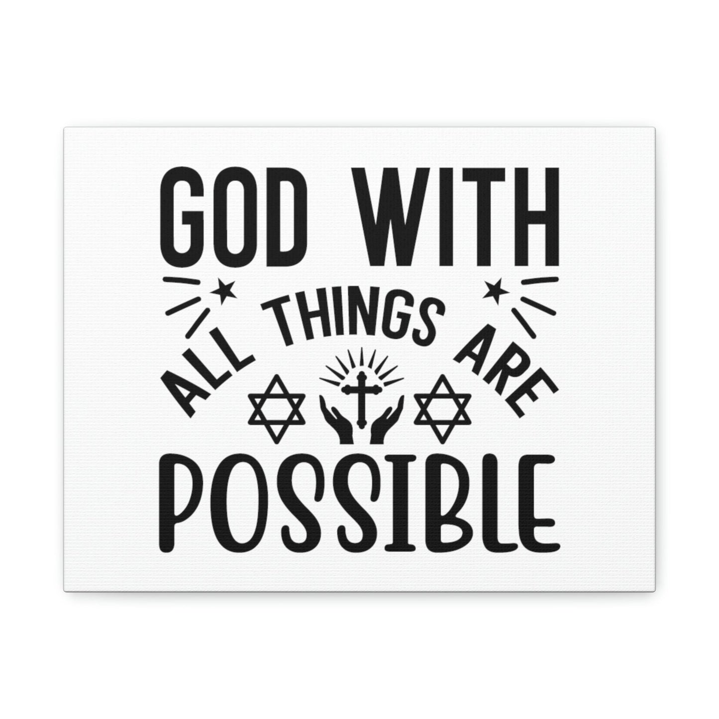 God With All Things Are Possible Luke 1:37 Christian Wall Art Bible Verse Print Ready to Hang Unframed-Express Your Love Gifts