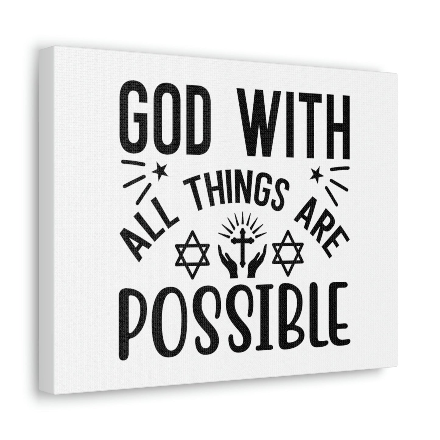 God With All Things Are Possible Luke 1:37 Christian Wall Art Bible Verse Print Ready to Hang Unframed-Express Your Love Gifts