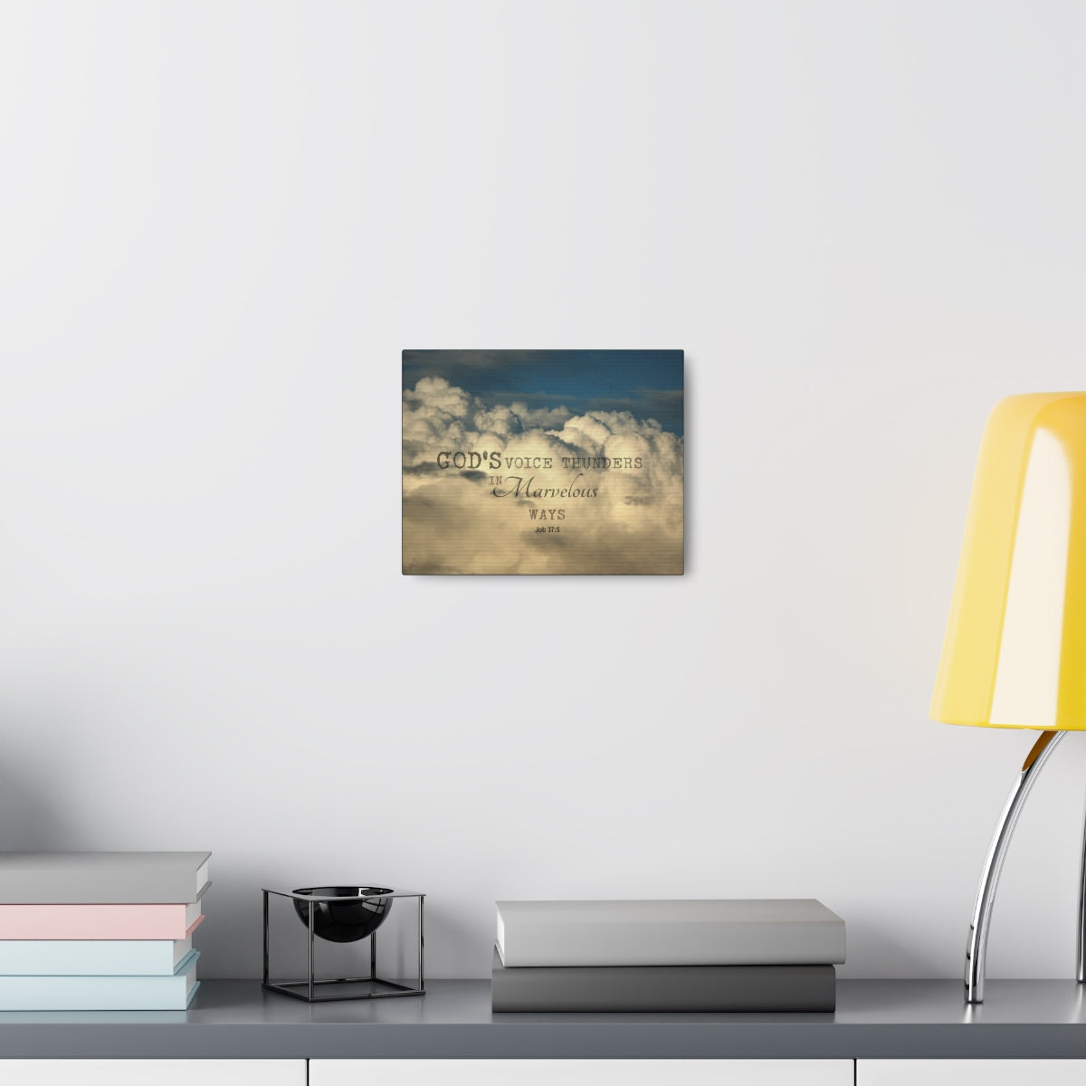 Scripture Walls Gods Voice Thunders Job 37:5 Bible Verse Canvas Christian Wall Art Bible Verse Print Ready To Hang Unframed-Express Your Love Gifts