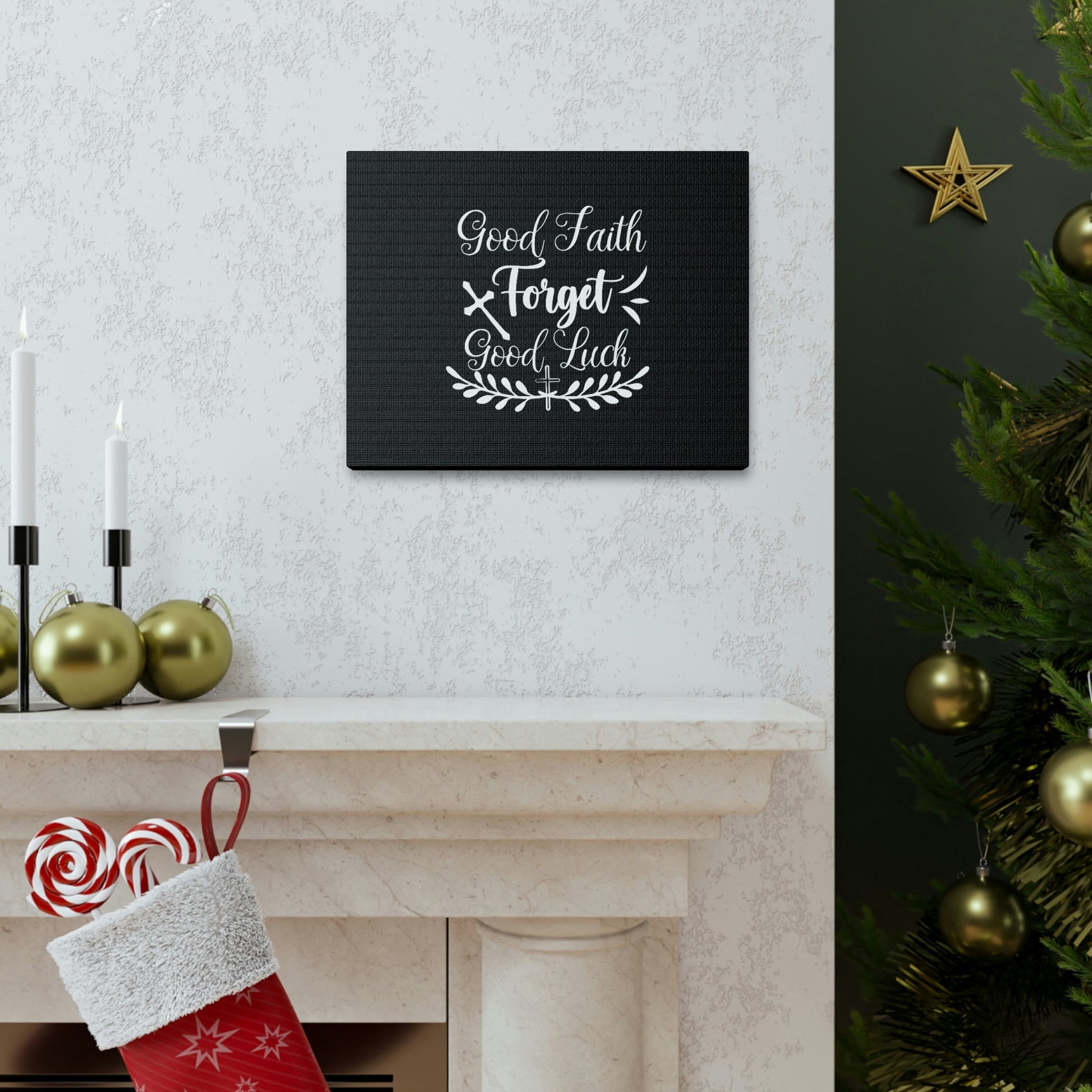 Good Faith Forget Good Luck Hebrews 11:1 Christian Wall Art Bible Verse Print Ready to Hang Unframed-Express Your Love Gifts