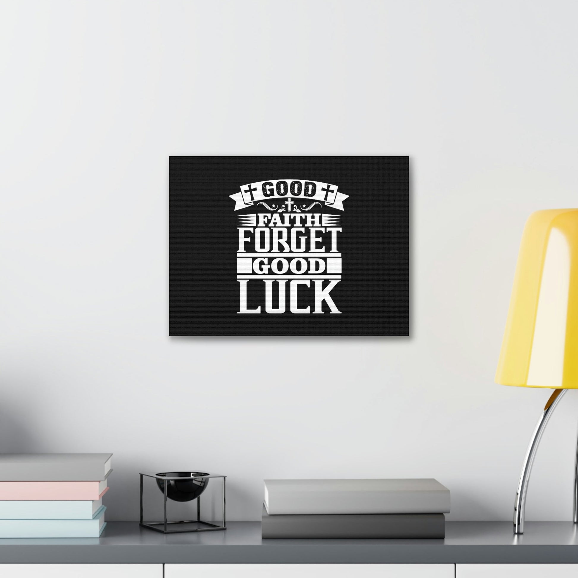 Good Luck Hebrews 11:1 Cross Black Christian Wall Art Bible Verse Print Ready to Hang Unframed-Express Your Love Gifts