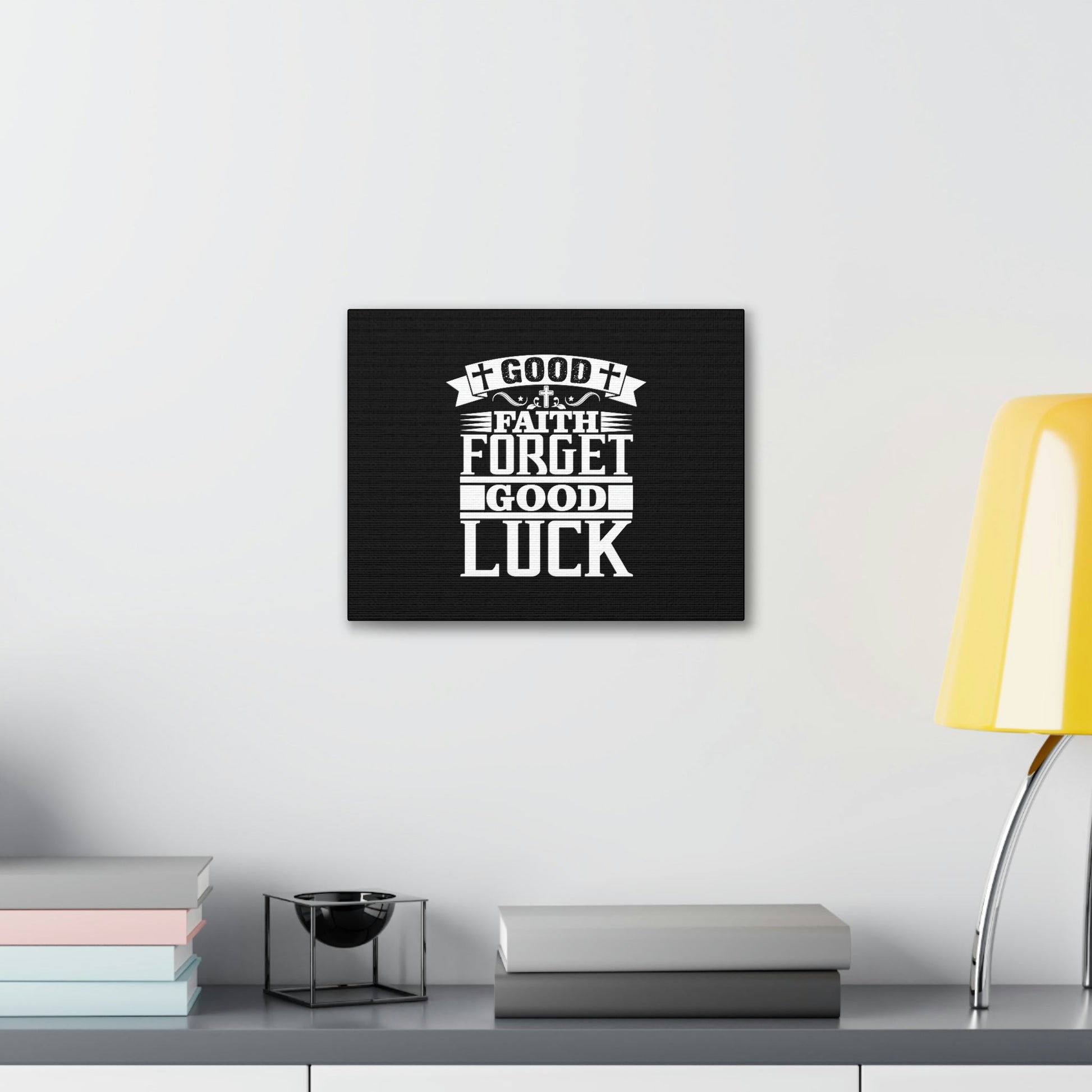 Good Luck Hebrews 11:1 Cross Black Christian Wall Art Bible Verse Print Ready to Hang Unframed-Express Your Love Gifts