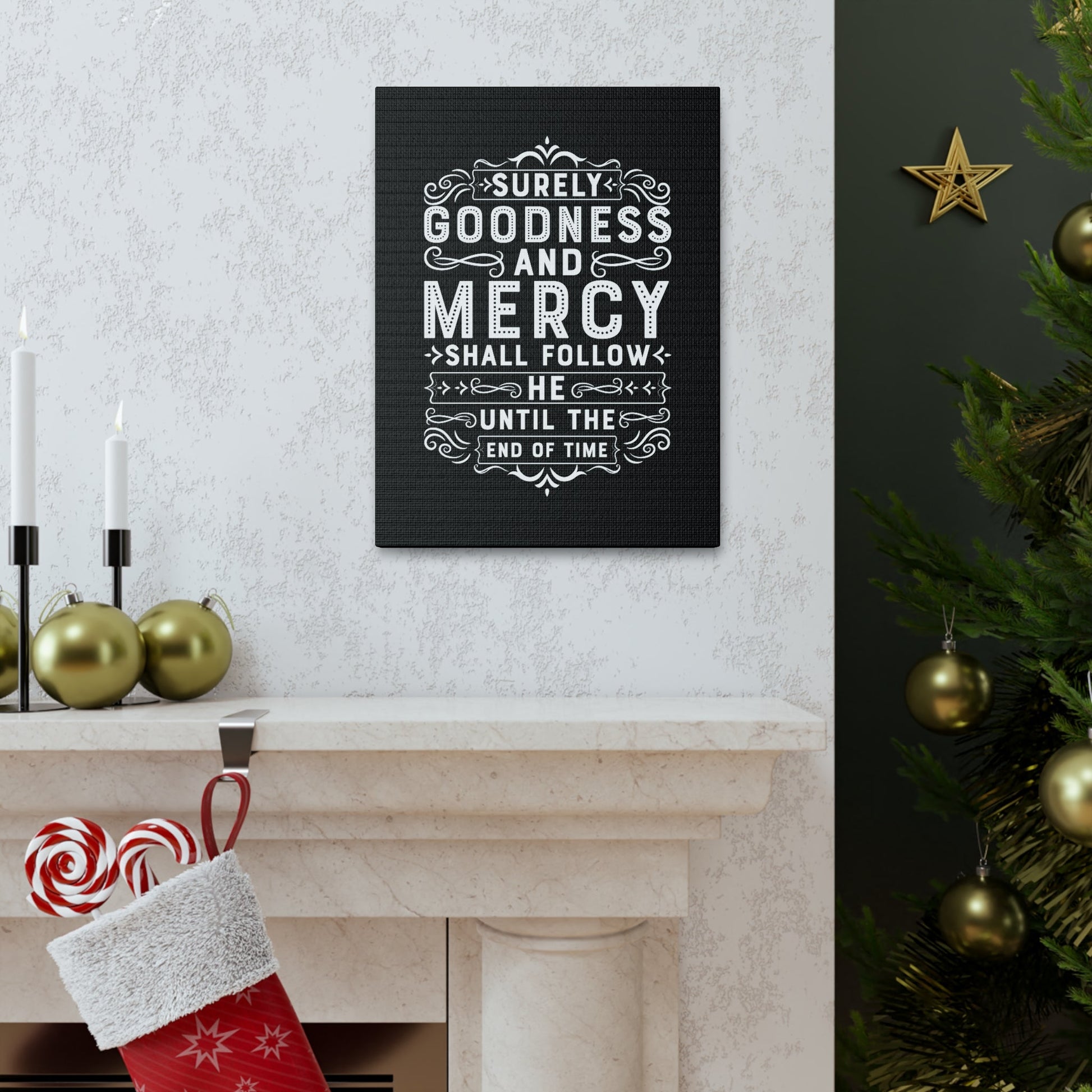 Goodness And Mercy Psalms 23:6 Christian Wall Art Bible Verse Print Ready to Hang Unframed-Express Your Love Gifts
