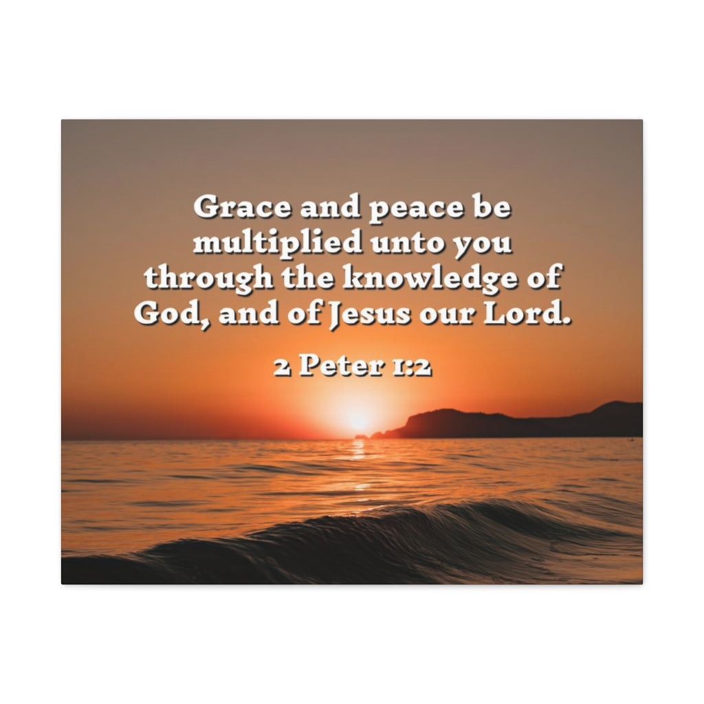 Scripture Walls Grace And Peace 2 Peter 1:2 Bible Verse Canvas Christian Wall Art Ready to Hang Unframed-Express Your Love Gifts