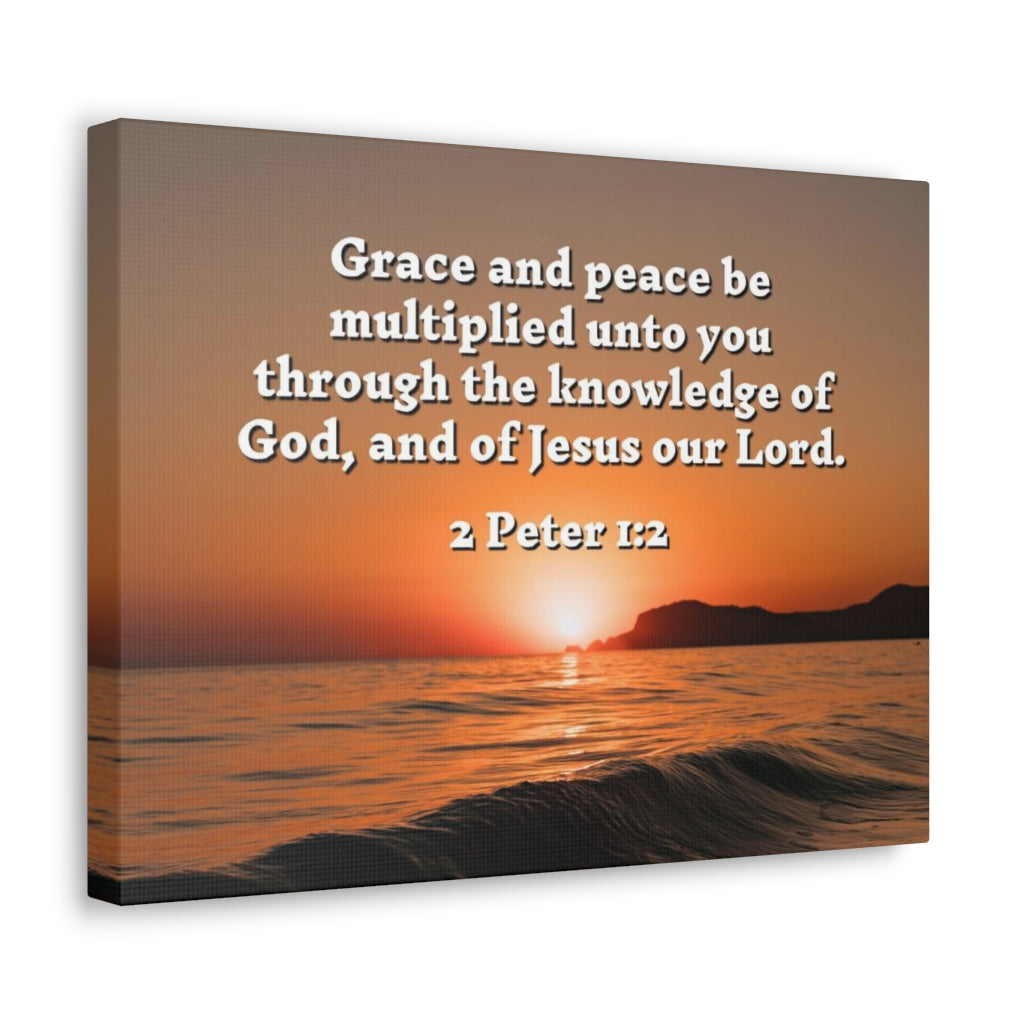 Scripture Walls Grace And Peace 2 Peter 1:2 Bible Verse Canvas Christian Wall Art Ready to Hang Unframed-Express Your Love Gifts
