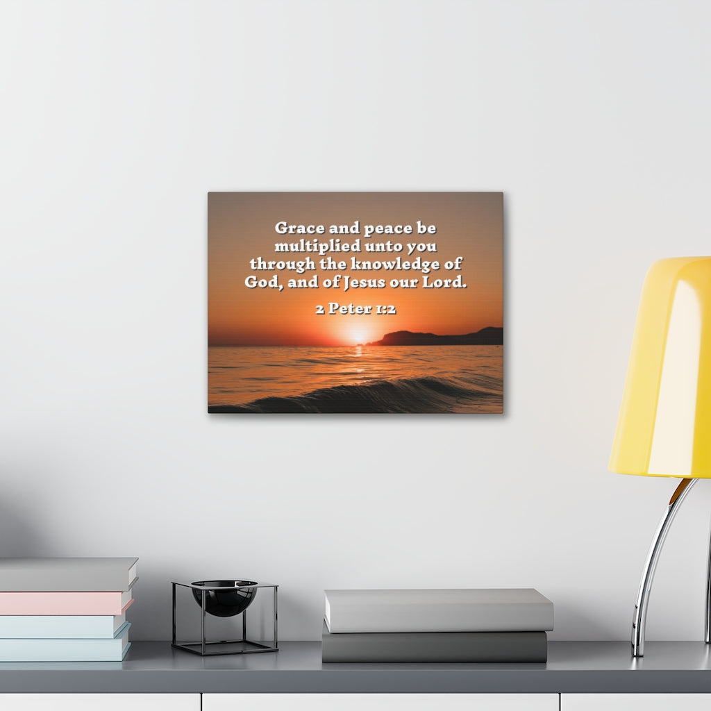 Scripture Walls Grace And Peace 2 Peter 1:2 Bible Verse Canvas Christian Wall Art Ready to Hang Unframed-Express Your Love Gifts