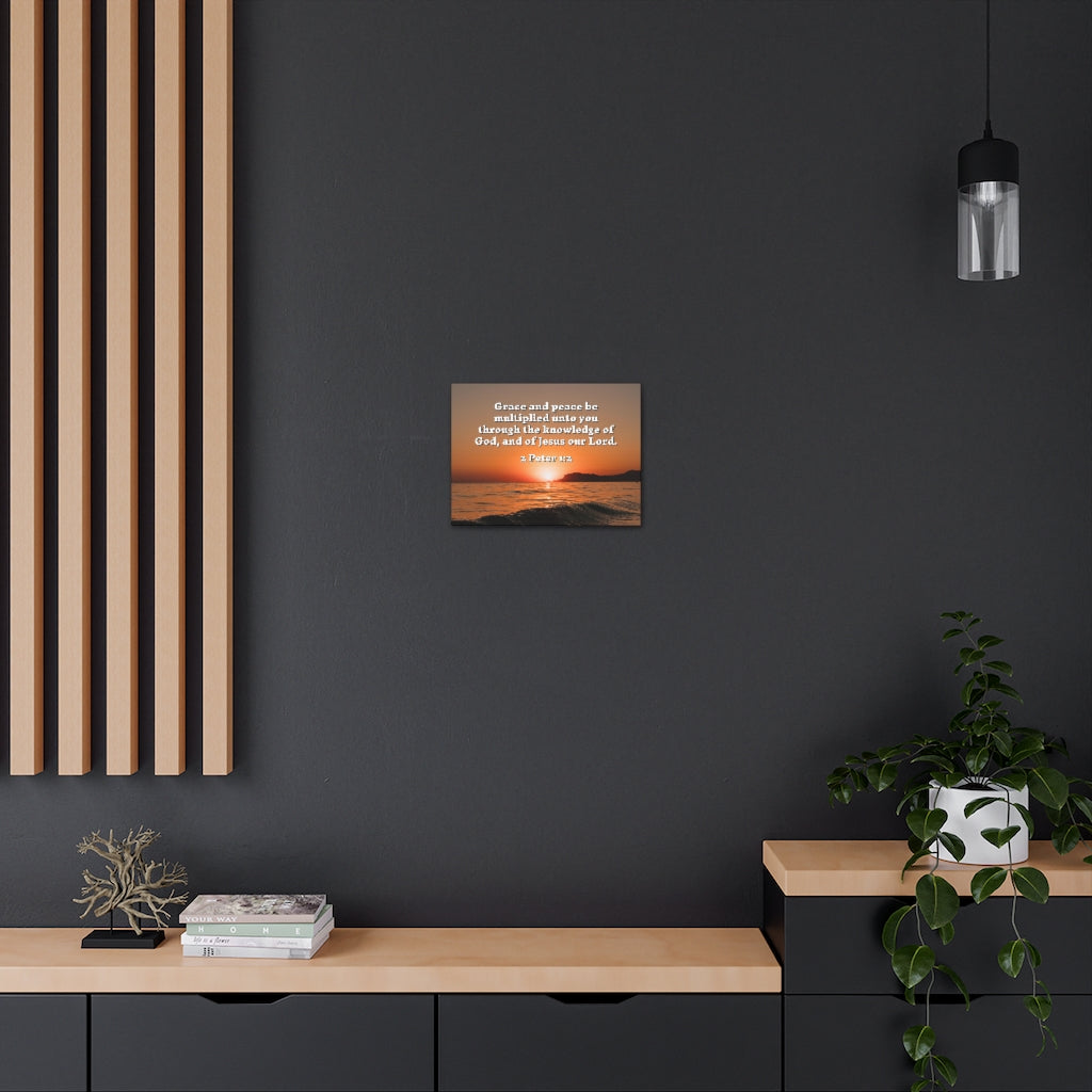 Scripture Walls Grace And Peace 2 Peter 1:2 Bible Verse Canvas Christian Wall Art Ready to Hang Unframed-Express Your Love Gifts