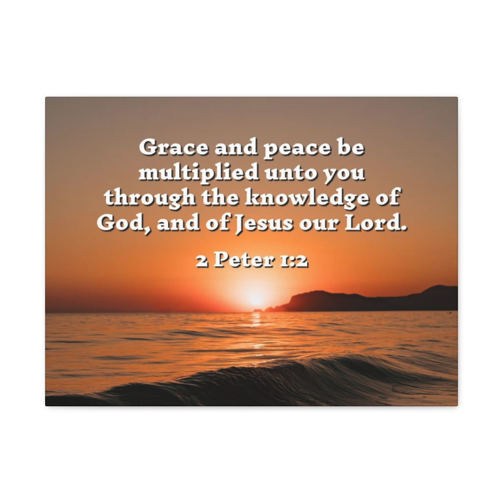 Scripture Walls Grace And Peace 2 Peter 1:2 Bible Verse Canvas Christian Wall Art Ready to Hang Unframed-Express Your Love Gifts