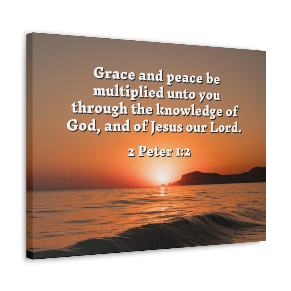 Scripture Walls Grace And Peace 2 Peter 1:2 Bible Verse Canvas Christian Wall Art Ready to Hang Unframed-Express Your Love Gifts